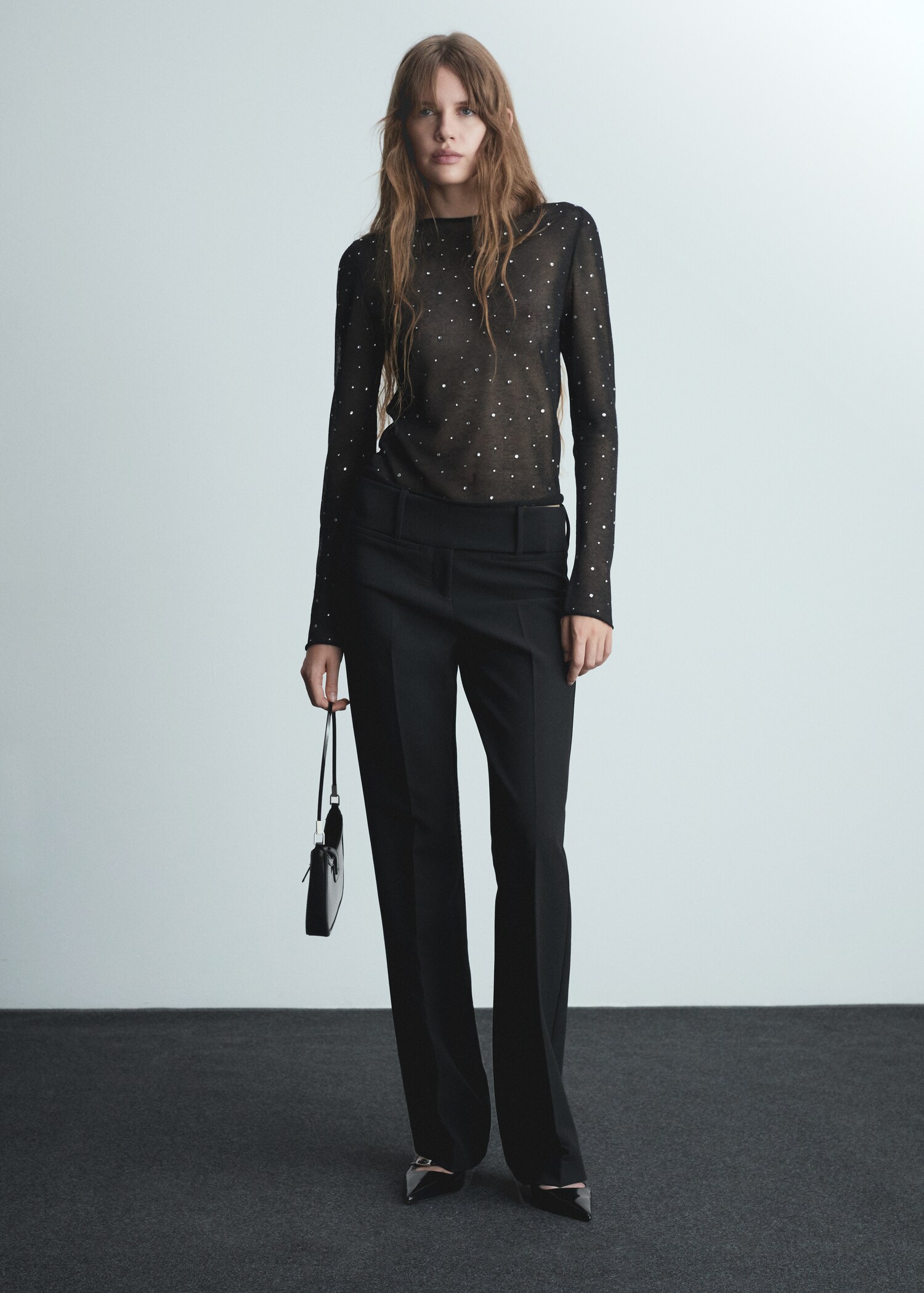 Pull-over maille fine strass - Plan général