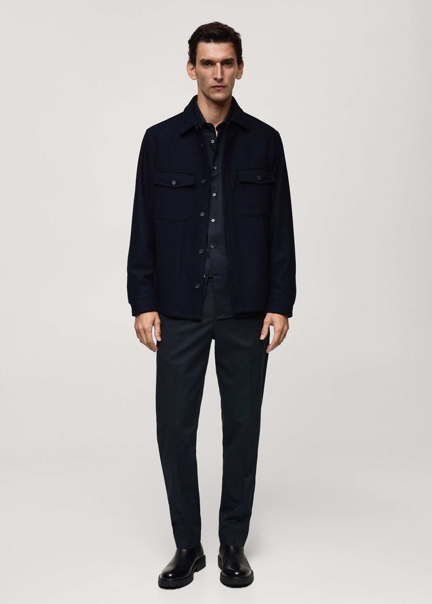 Woll-Overshirt mit Taschen - Allgemeine Ansicht