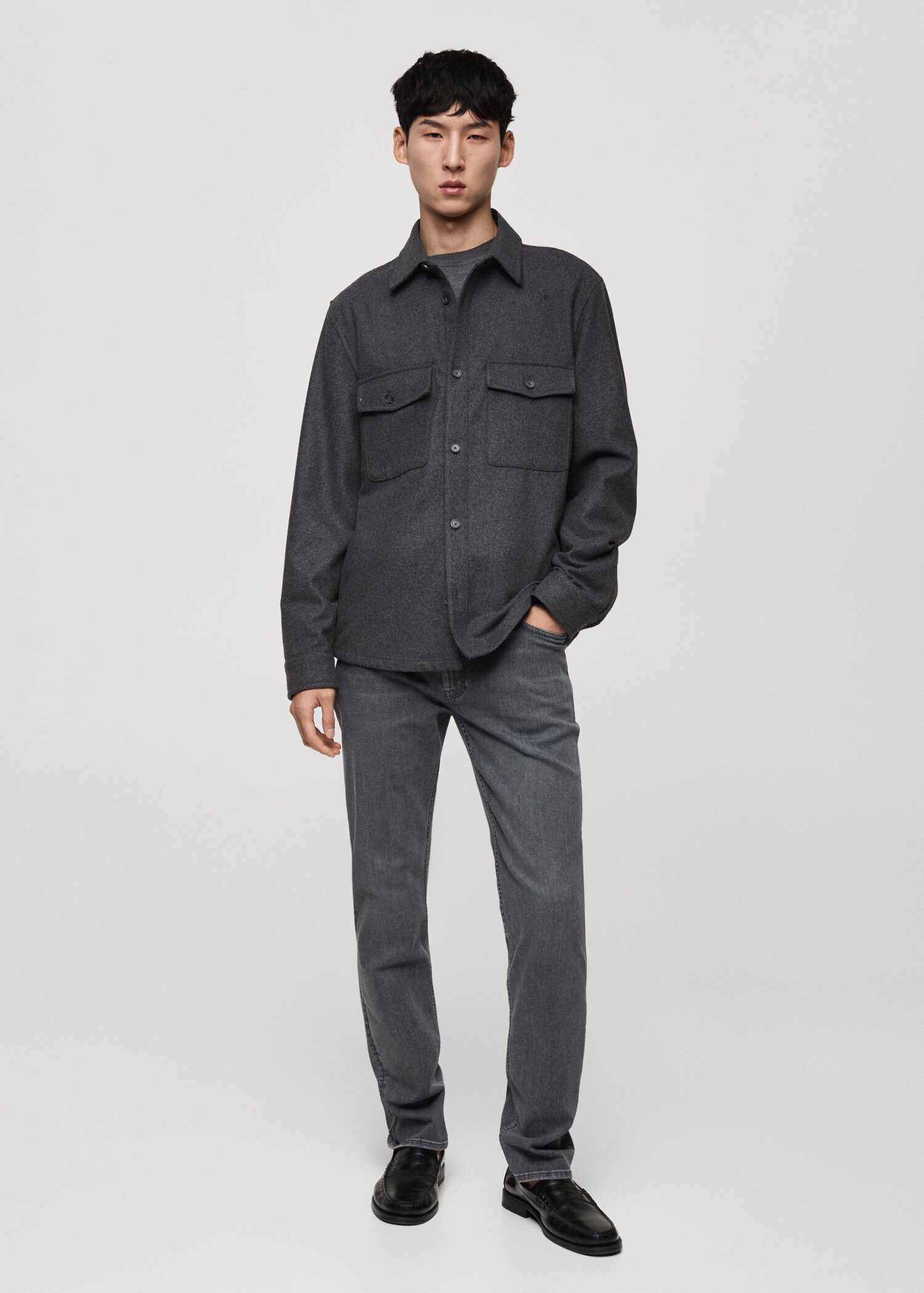 Woll-Overshirt mit Taschen - Allgemeine Ansicht