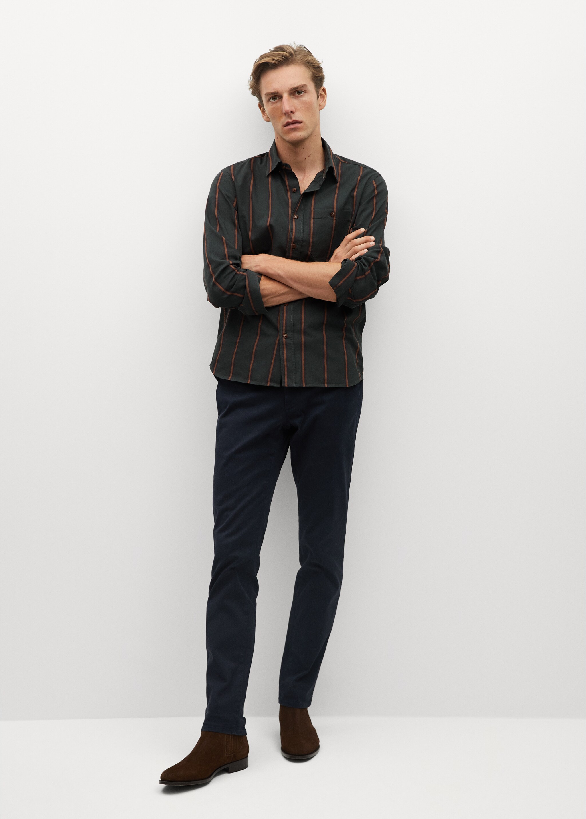 Camisa regular fit algodón rayas - Plano general