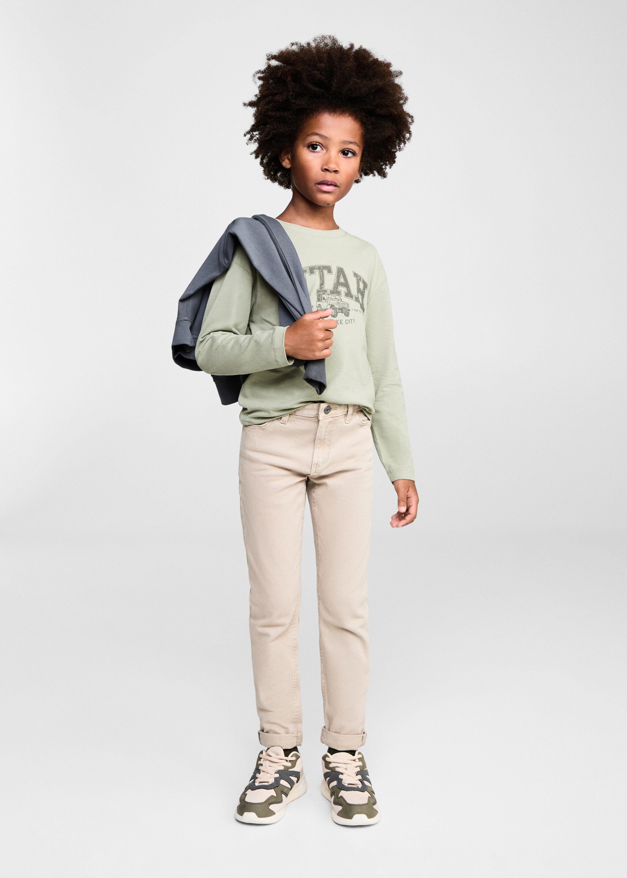 Printed long sleeve t-shirt - General plane, Green. Ref: 77006737-00.