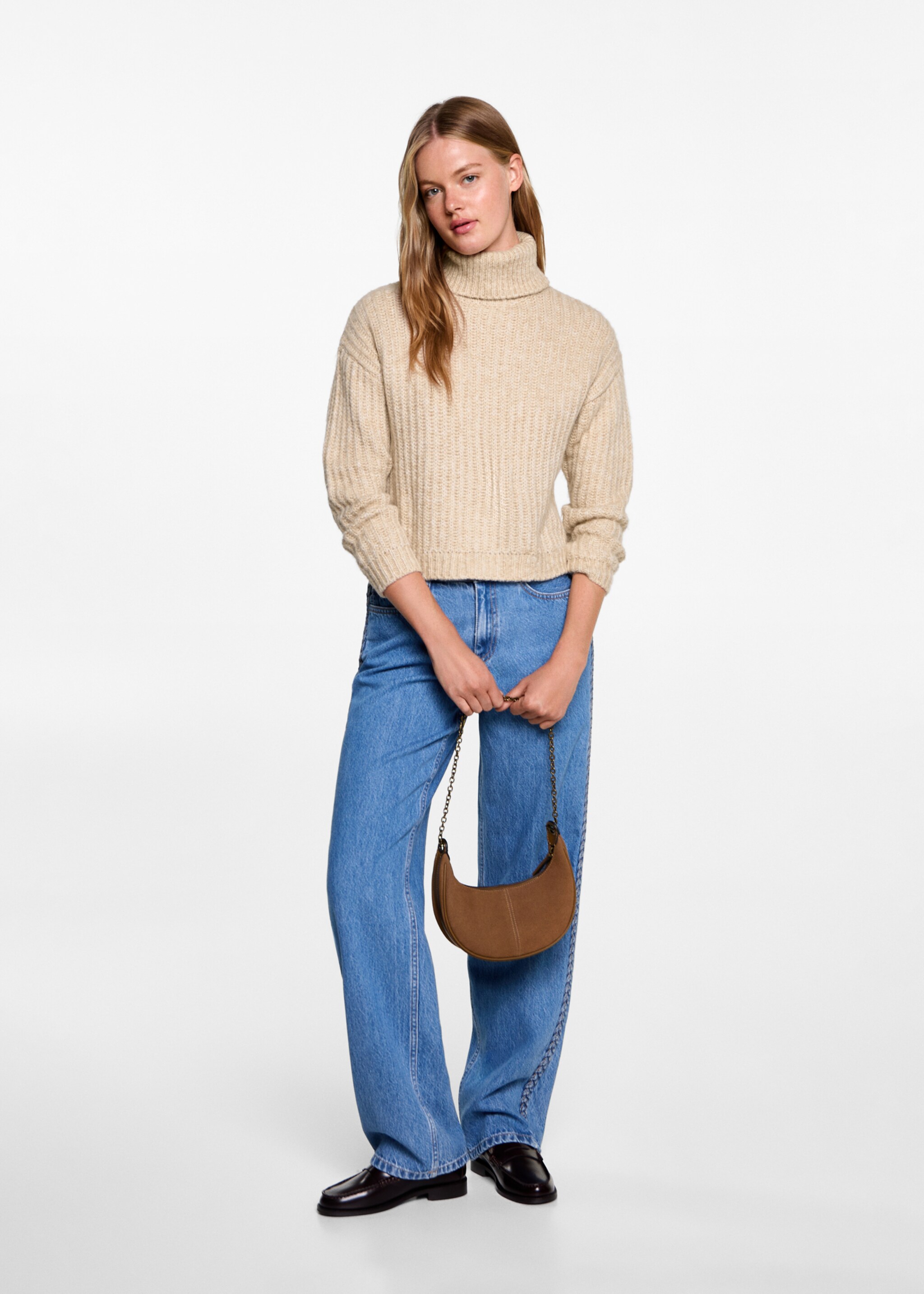 Jersei punt coll alt - Pla general, Beige. Ref: 77007689-00.