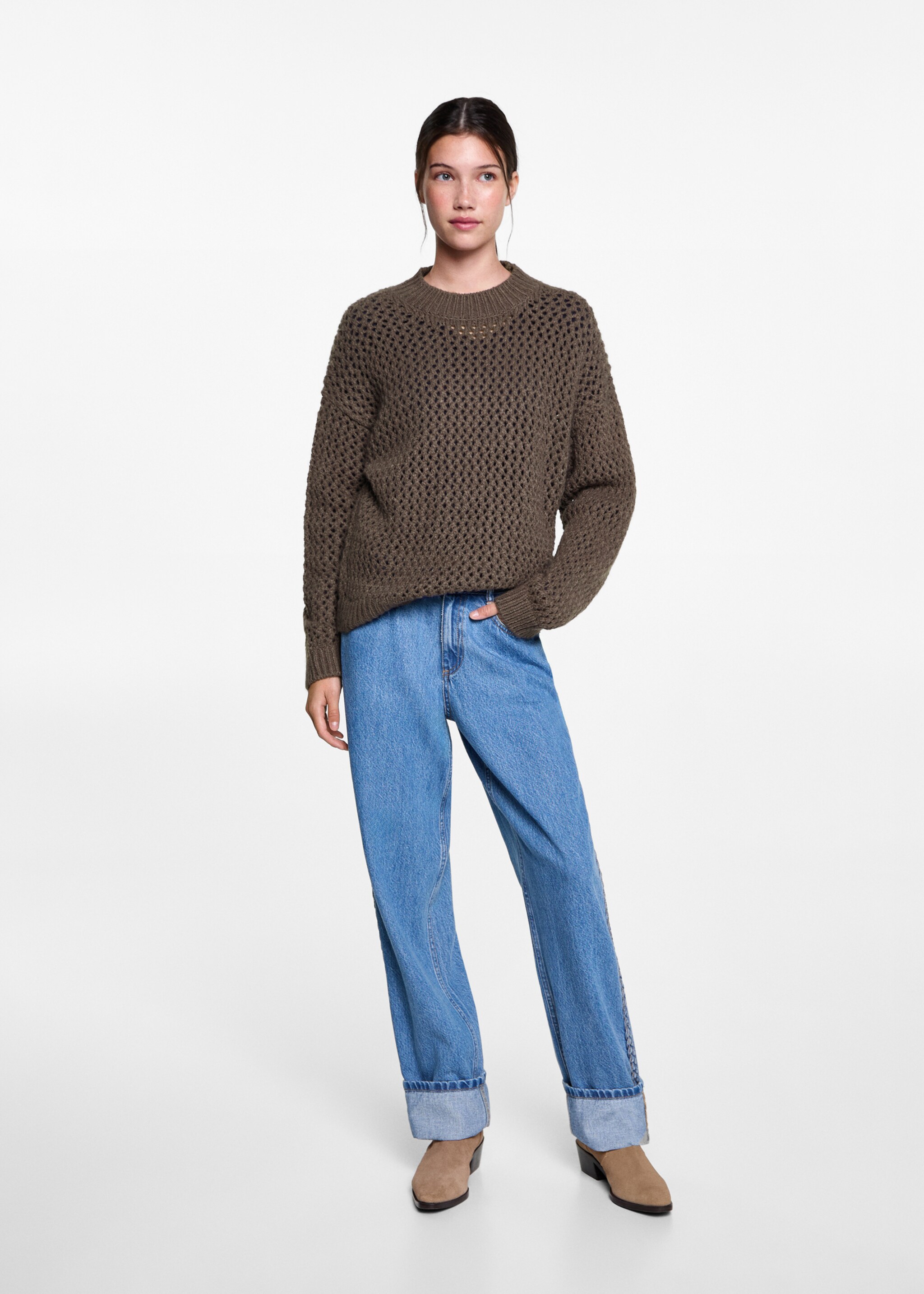 Textured knit sweater - General plane, Grey. Ref: 77007692-00.