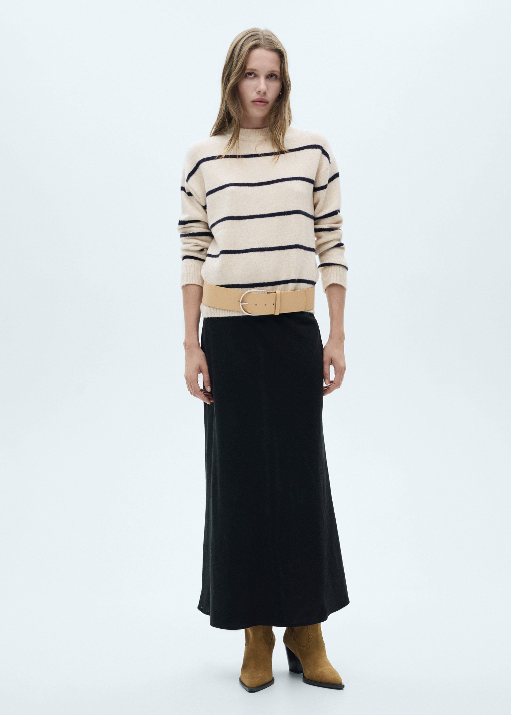 Knit striped sweater - General plane, Sand. Ref: 77007694-00.