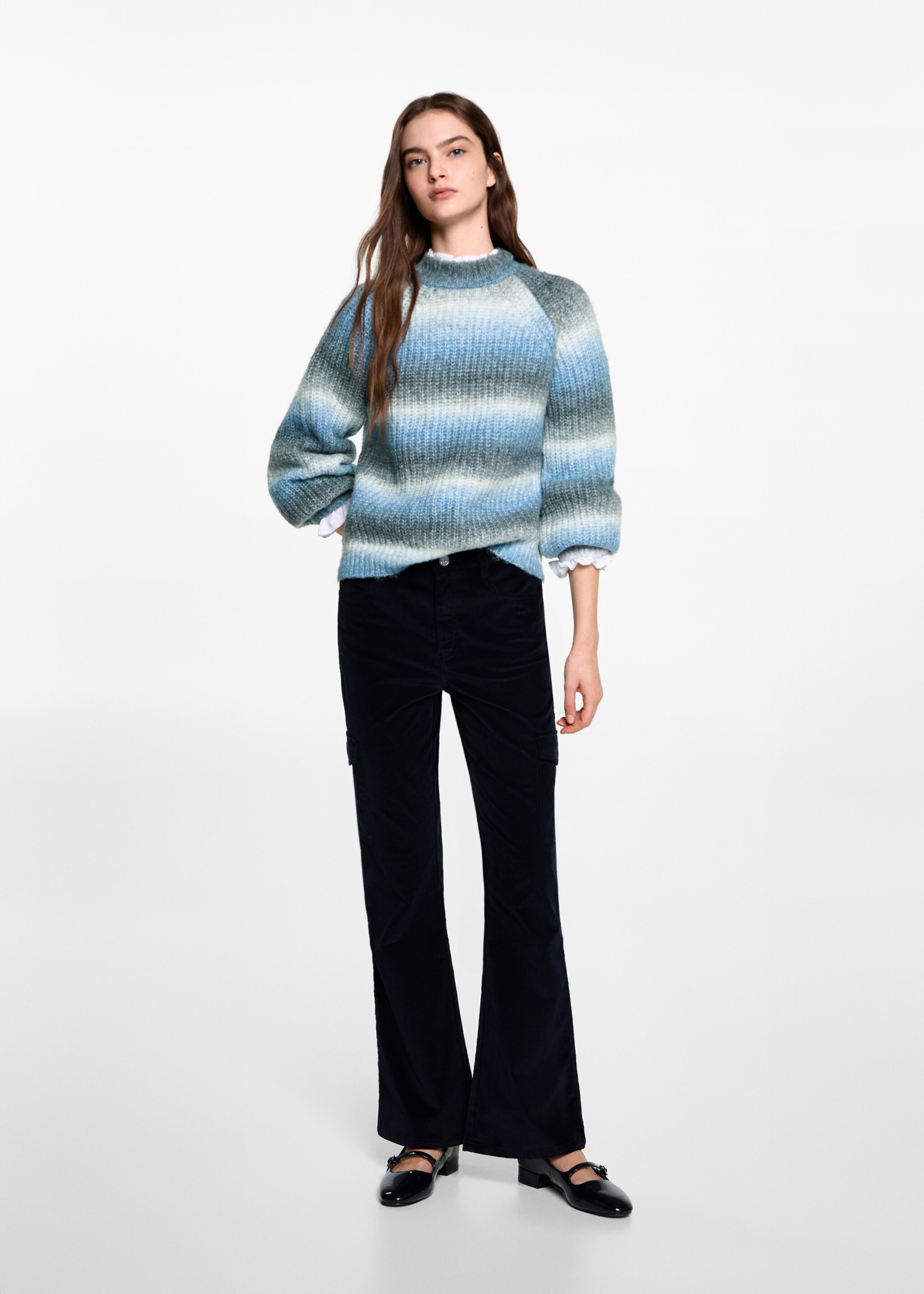 Pull-over dégradé maille - Plan général, Bleu. Ref: 77007700-00.