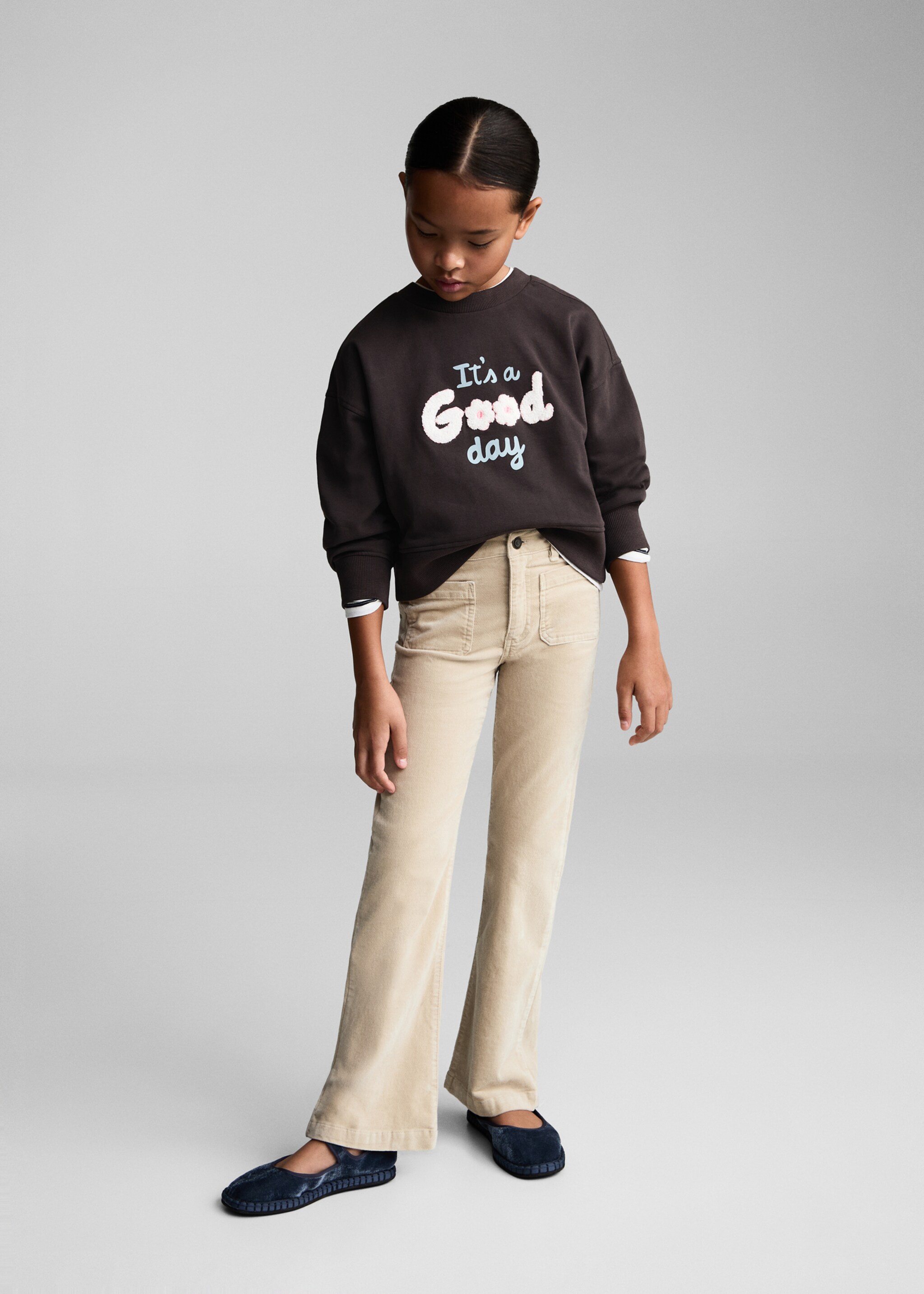 Embroidered printed hoodie - General plane