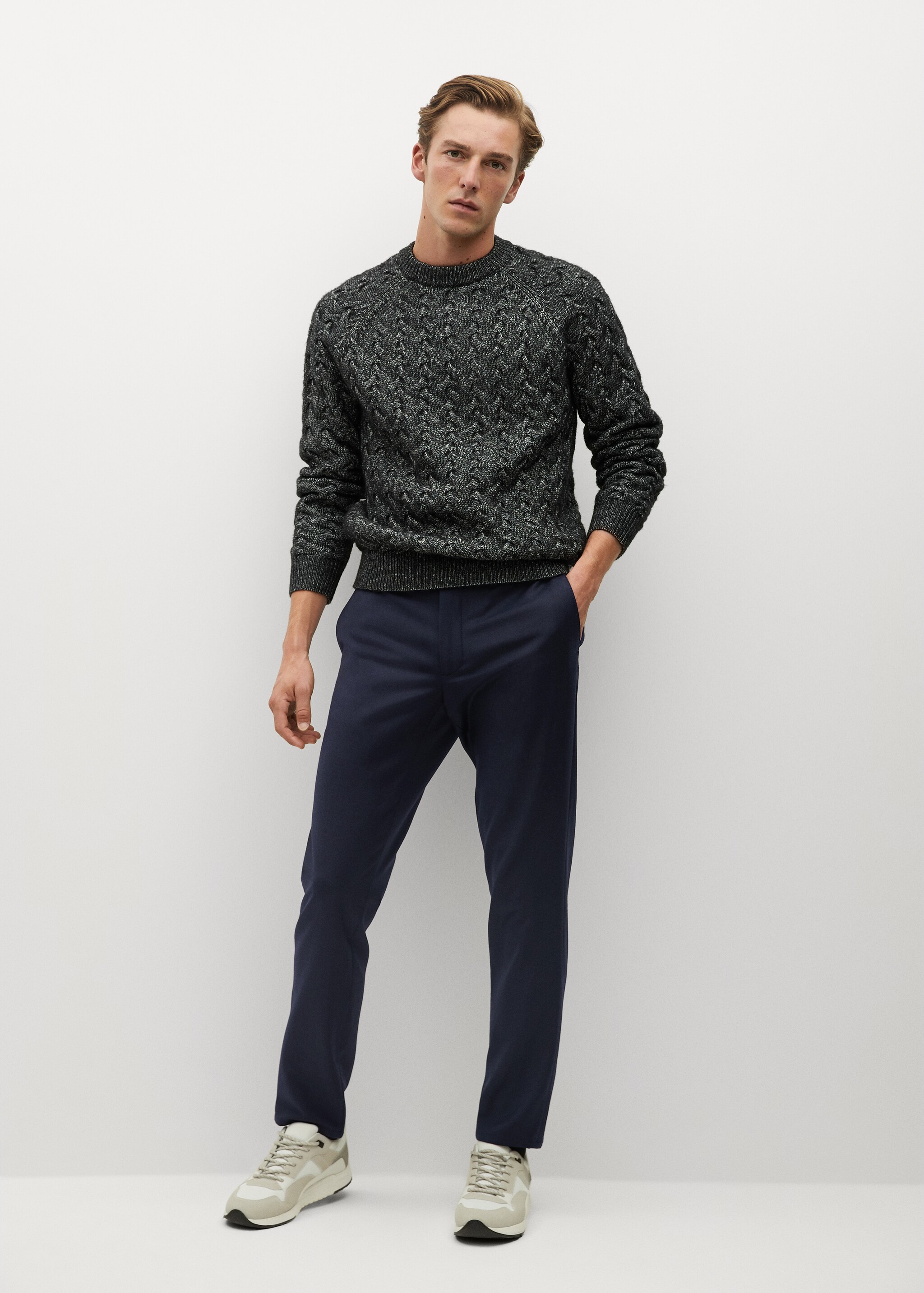 Vlněné kalhoty slim fit stretch - Celkový náhled