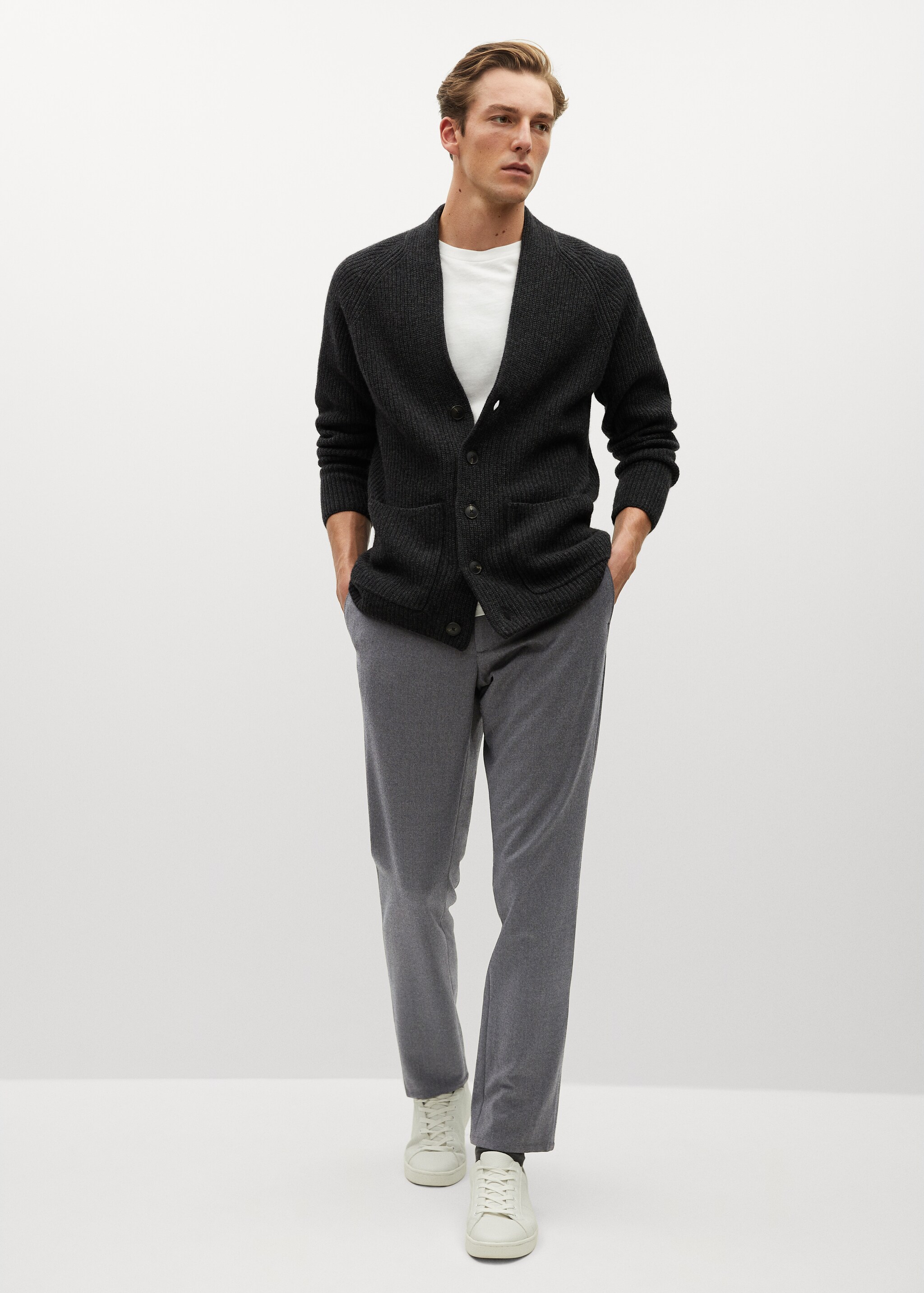 Vlněné kalhoty slim fit stretch - Celkový náhled