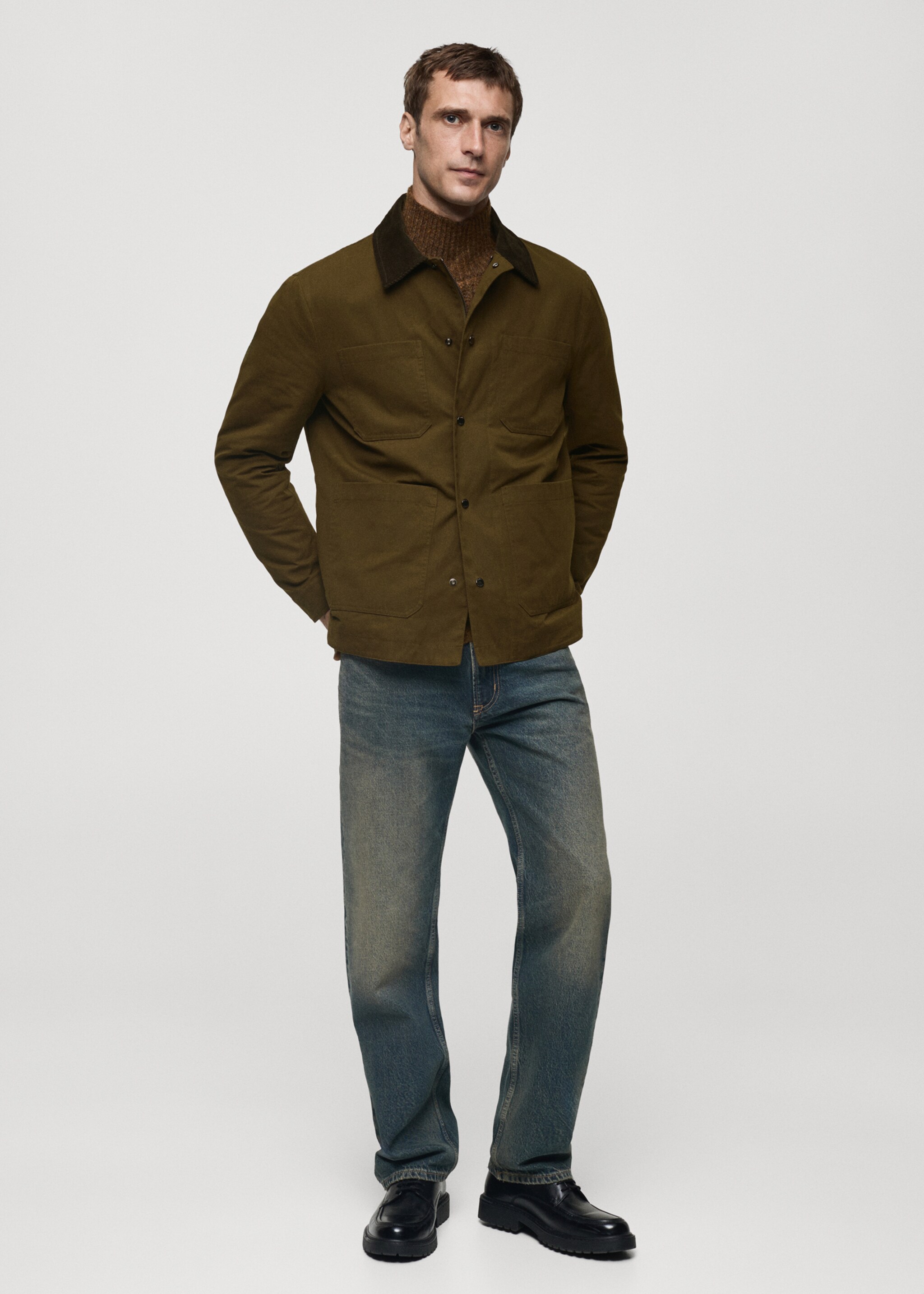 Water-repellent cotton jacket - General plane, Khaki. Ref: 77007923-00.