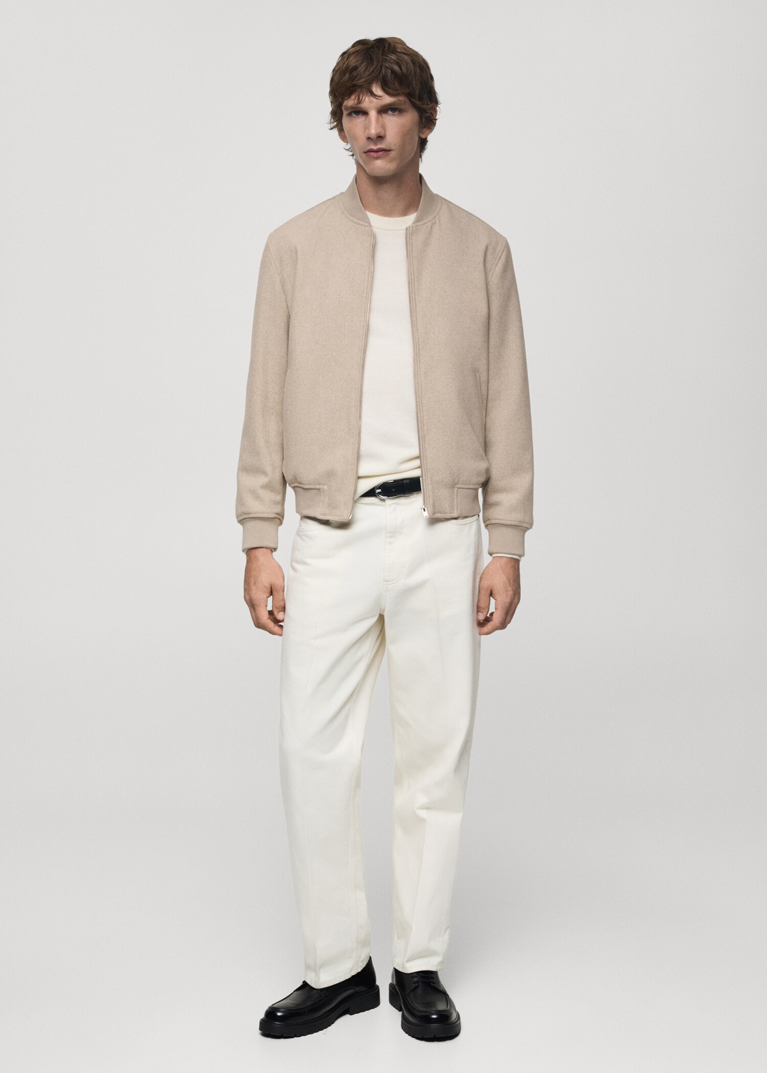 Recycled-wool bomber jacket - General plane