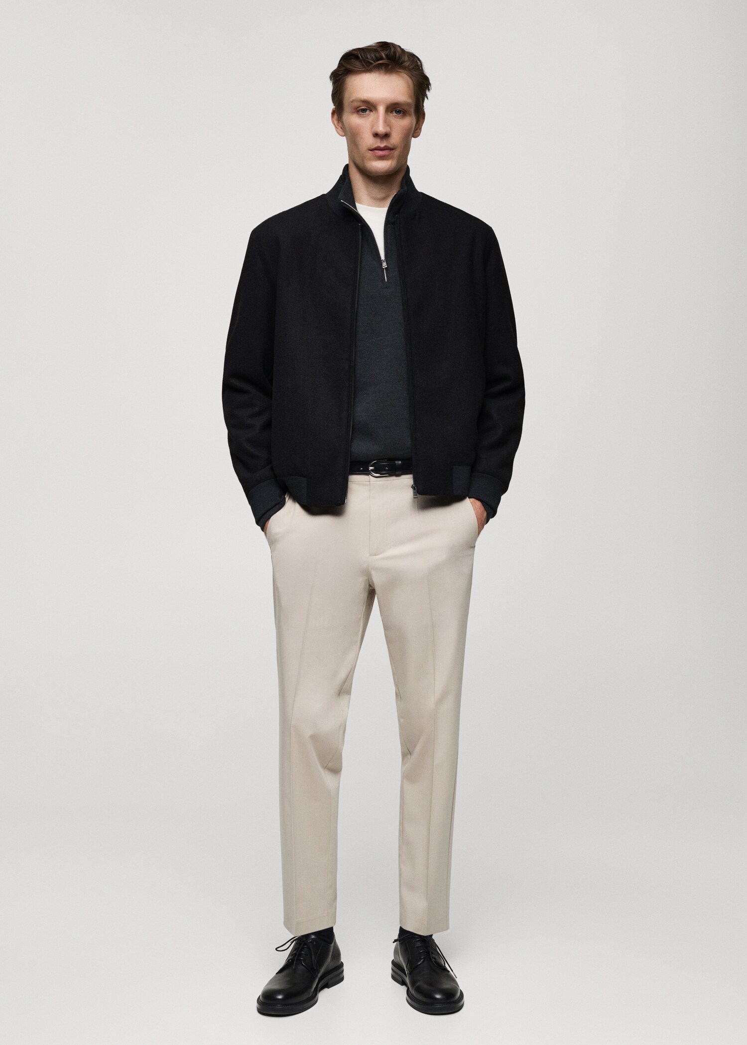 Recycled-wool bomber jacket - General plane