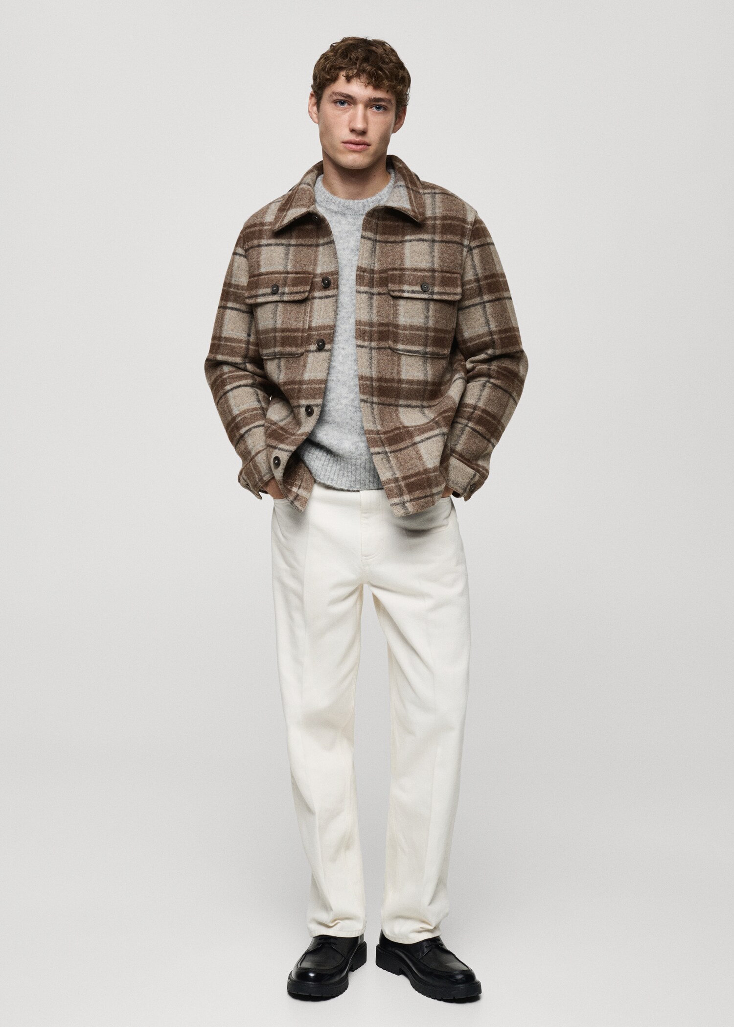 Kariertes Flanell-Overshirt - Allgemeine Ansicht