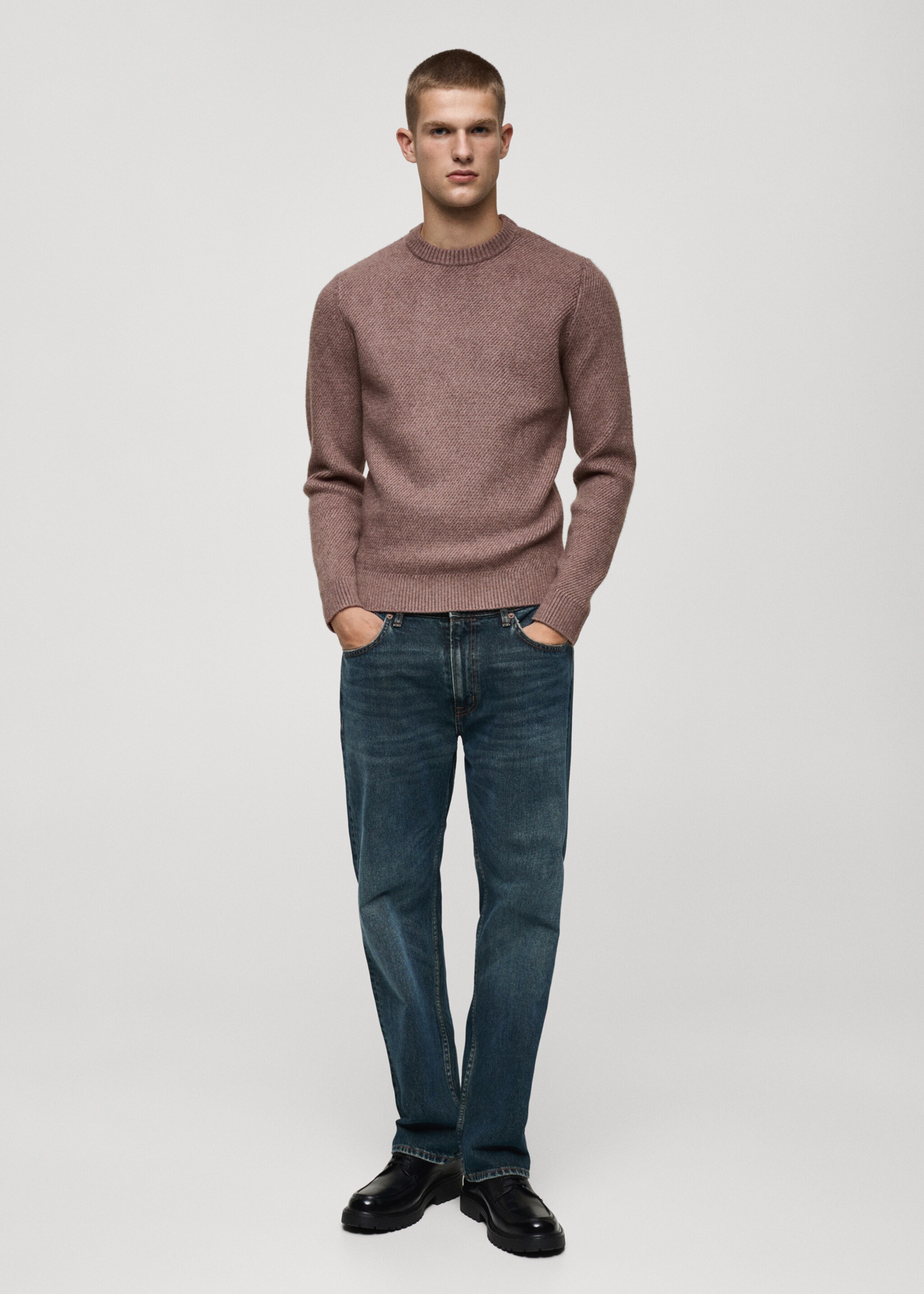 Pull-over maille regular-fit - Plan général, Lavande. Ref: 77007939-00.