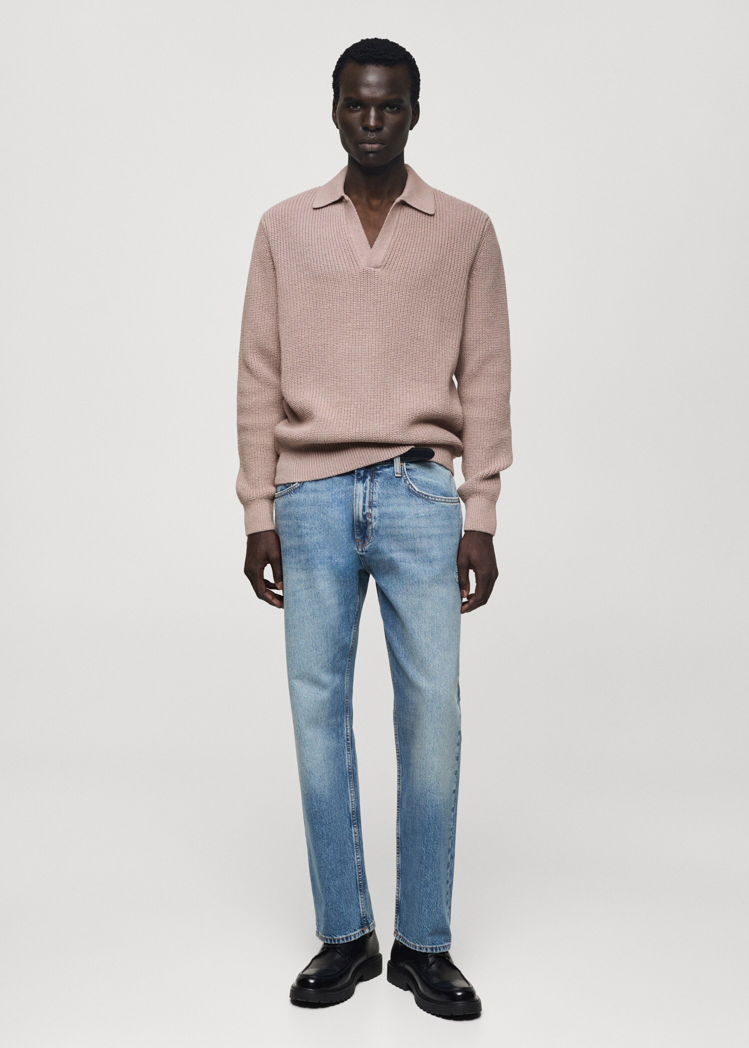 Cotton knitted polo shirt - General plane