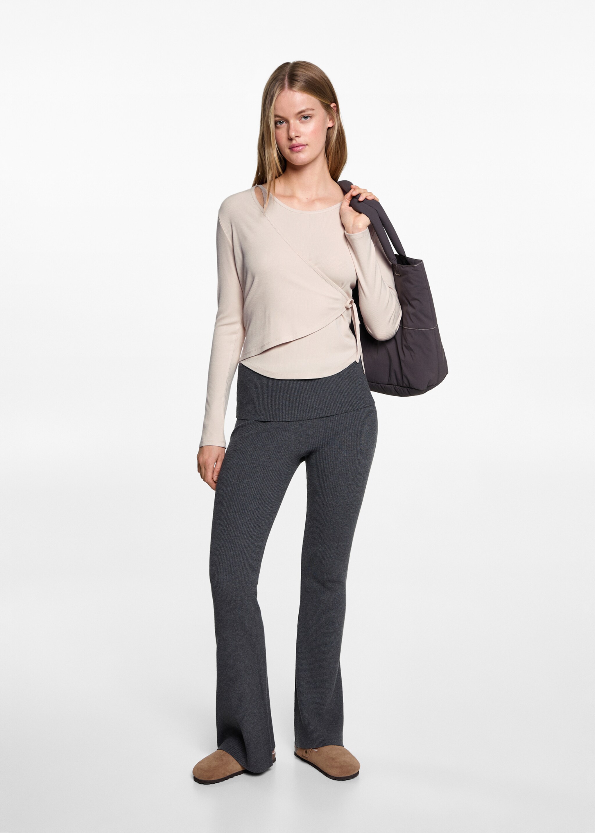 Camiseta cruzada lazo - Plano general, Crudo. Ref: 77008276-00.