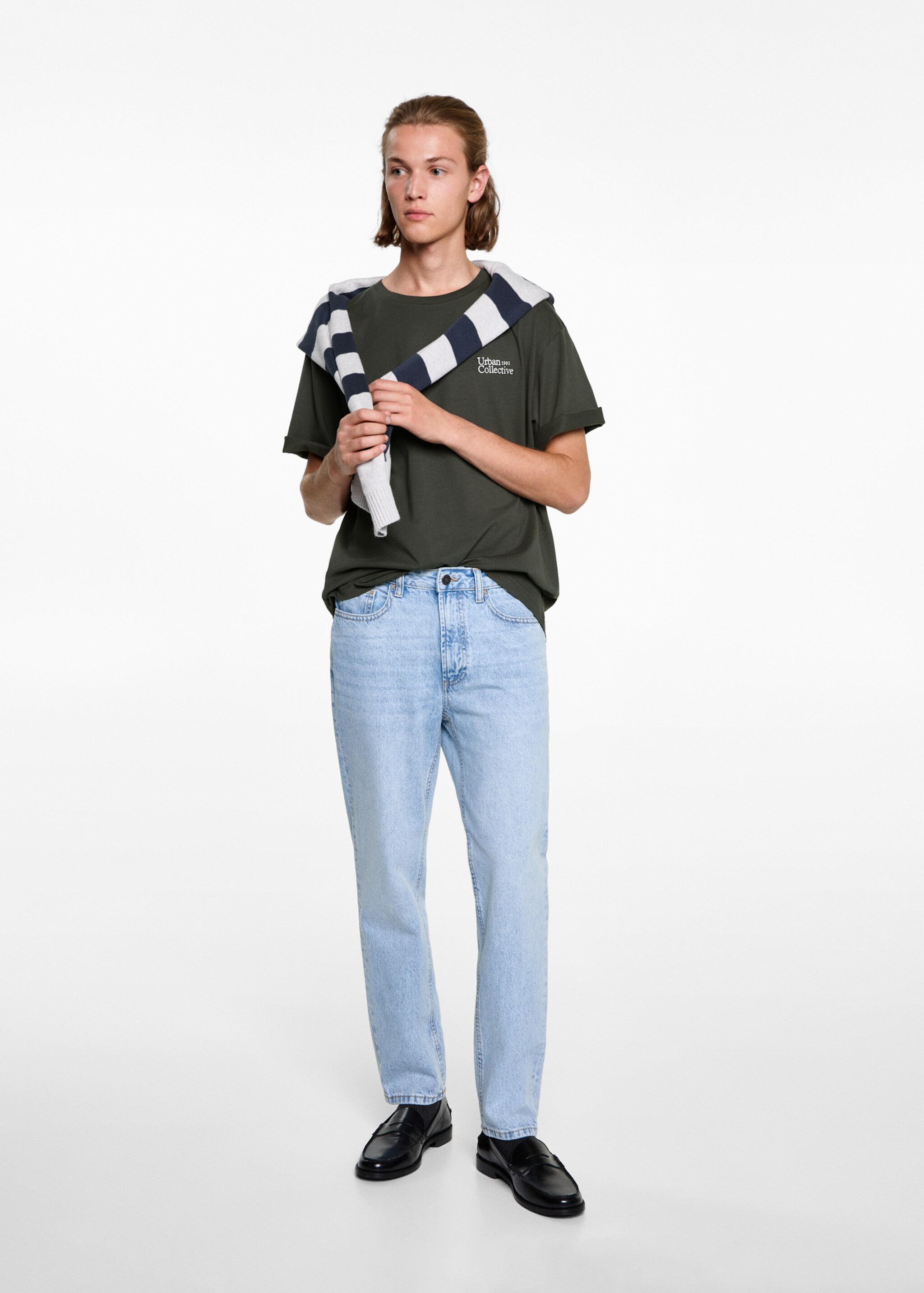Embroidered detail cotton T-shirt - General plane