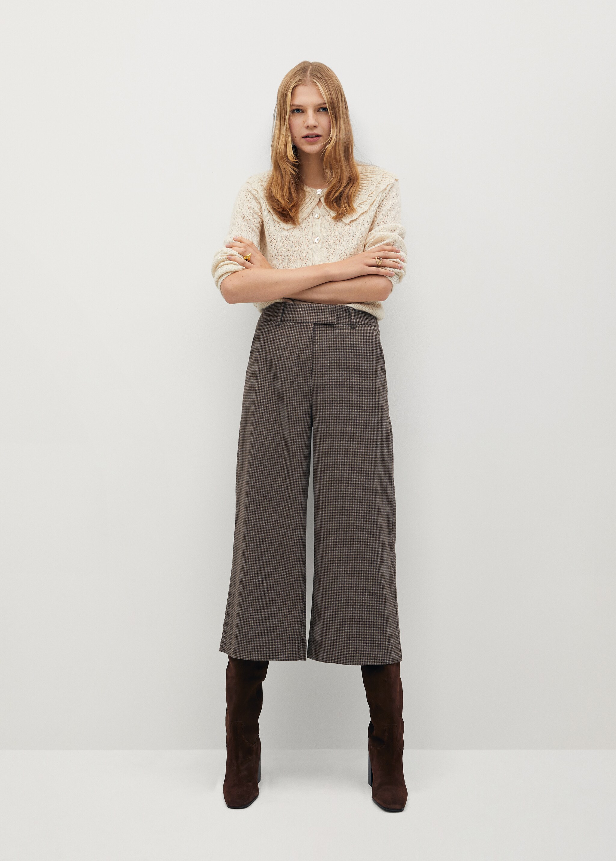 Pantalón culotte cuadros - Plano general