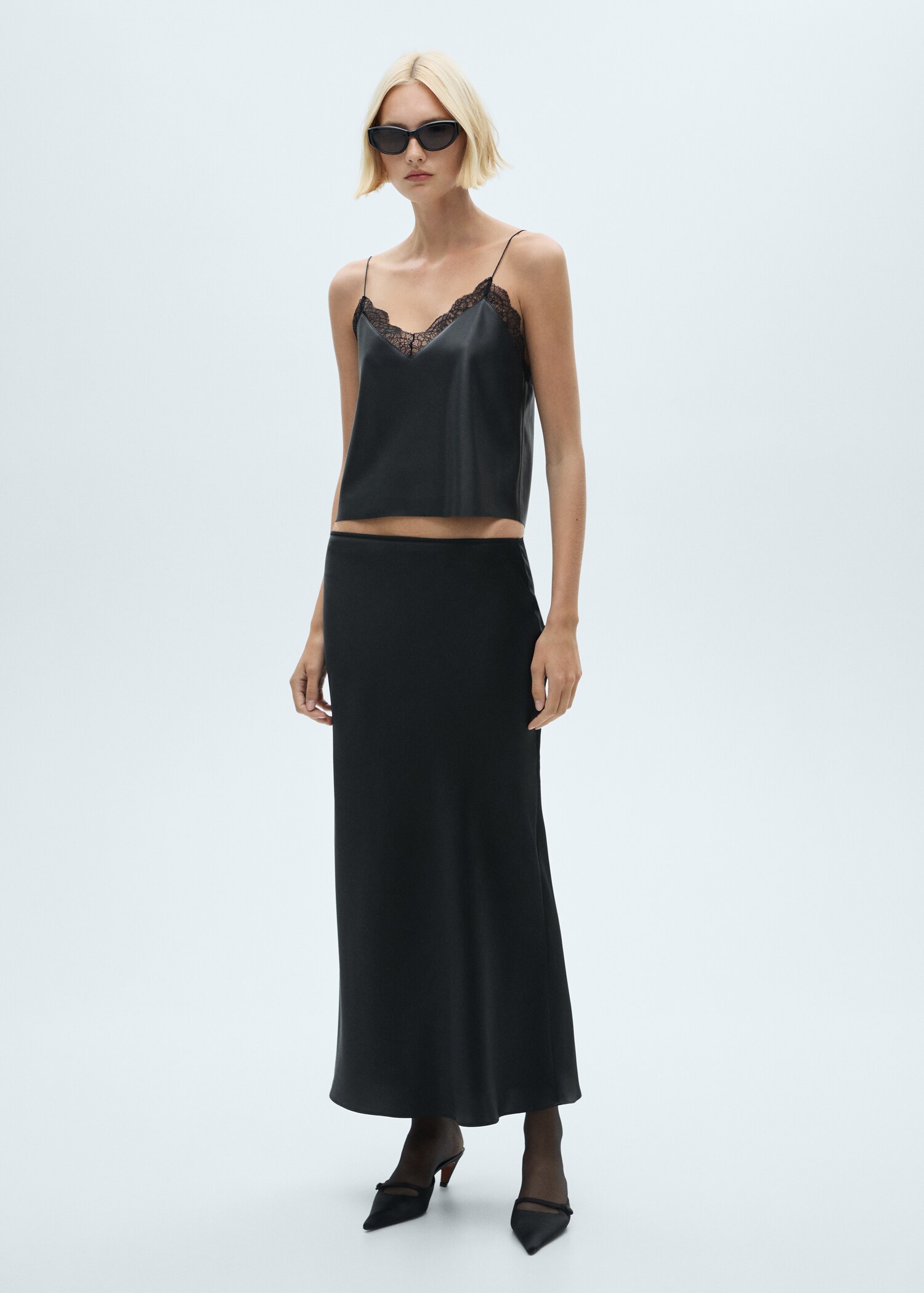 Lingerie-Top mit Leder-Effekt - Allgemeine Ansicht