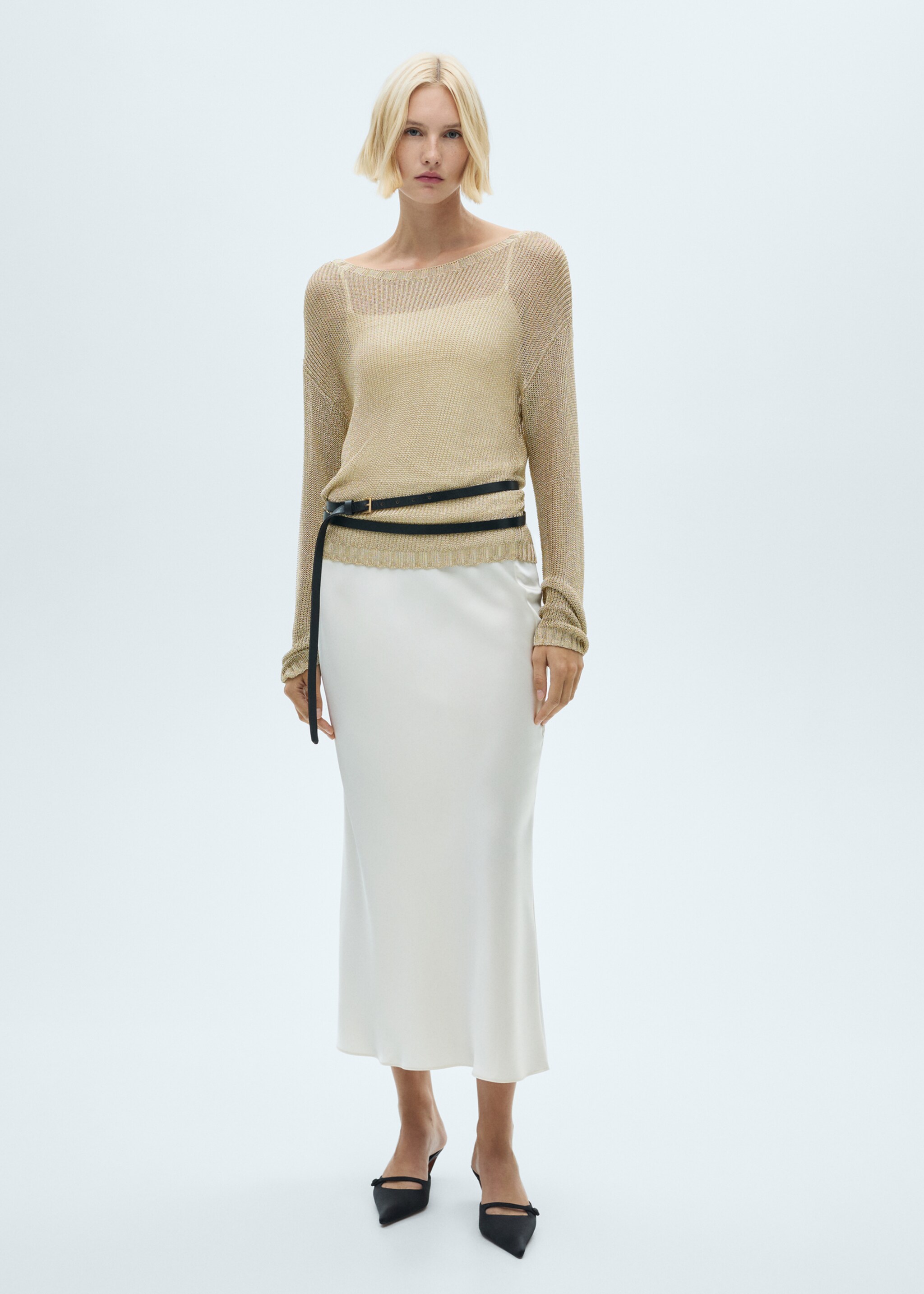 Boat neck lurex sweater - General plane