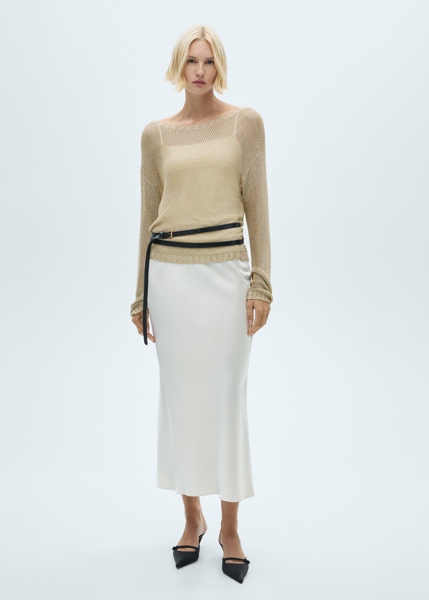 Boat neck lurex sweater - General plane