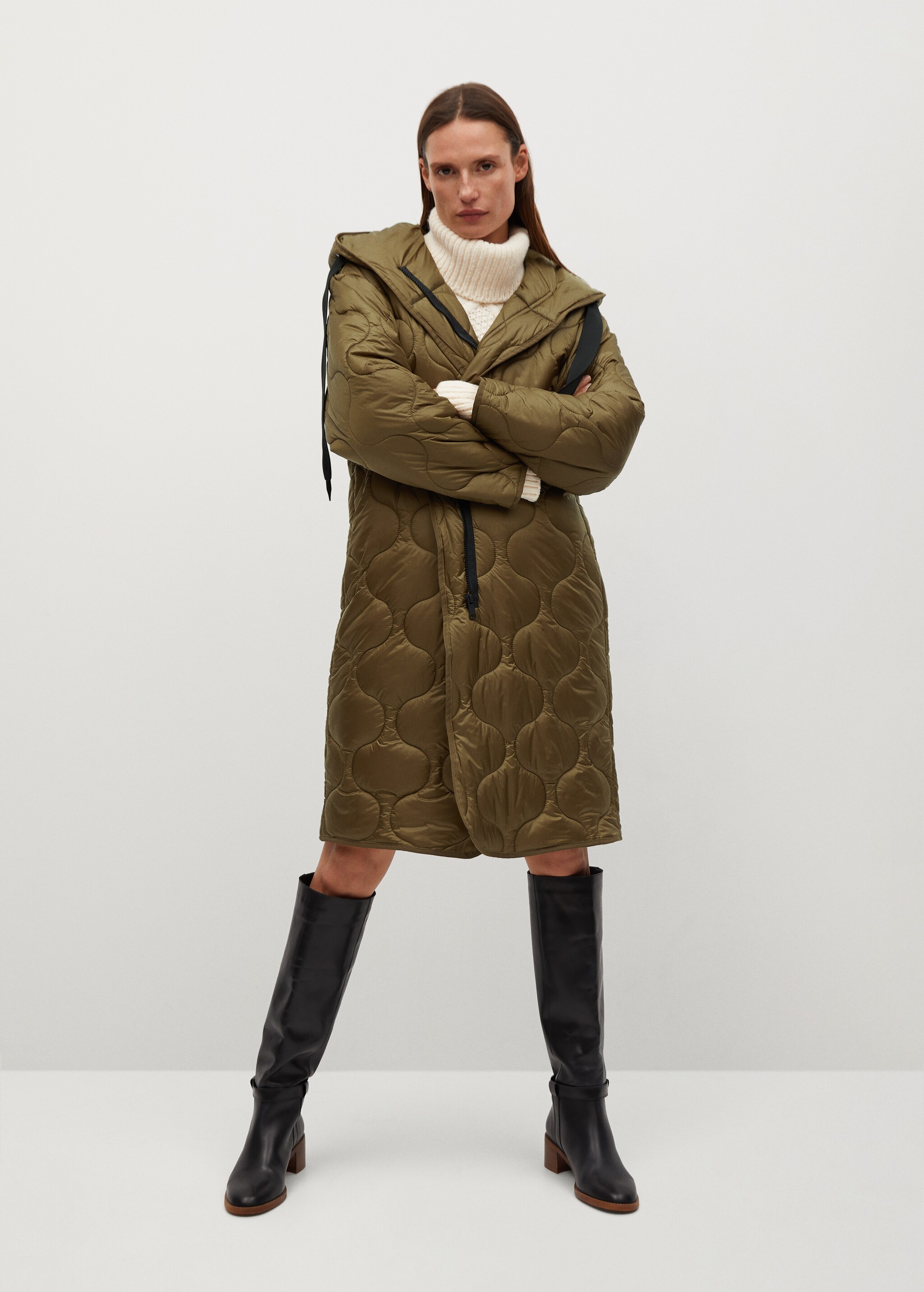 Anorak largo acolchado - Plano general