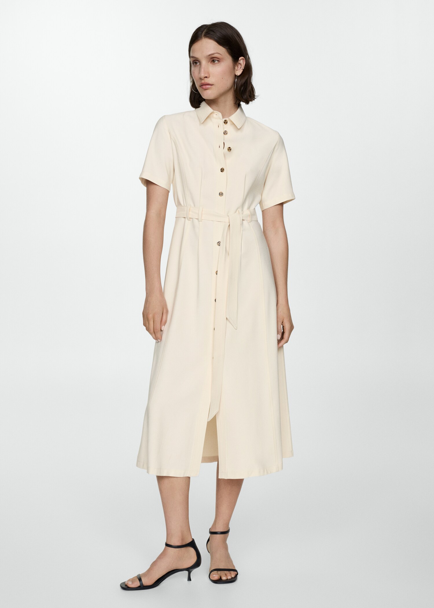 Vestido camisero lazo - Plano general