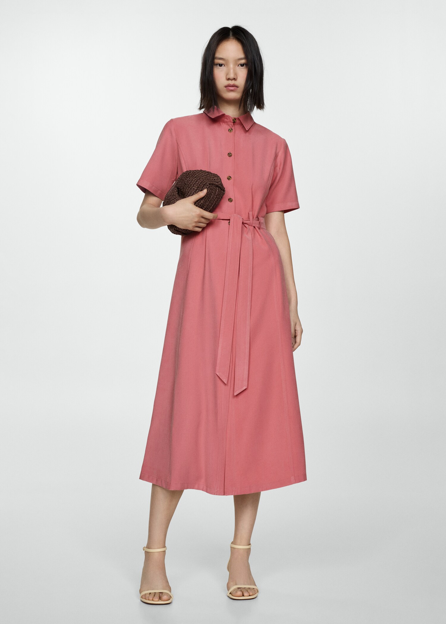 Vestido camisero lazo - Plano general