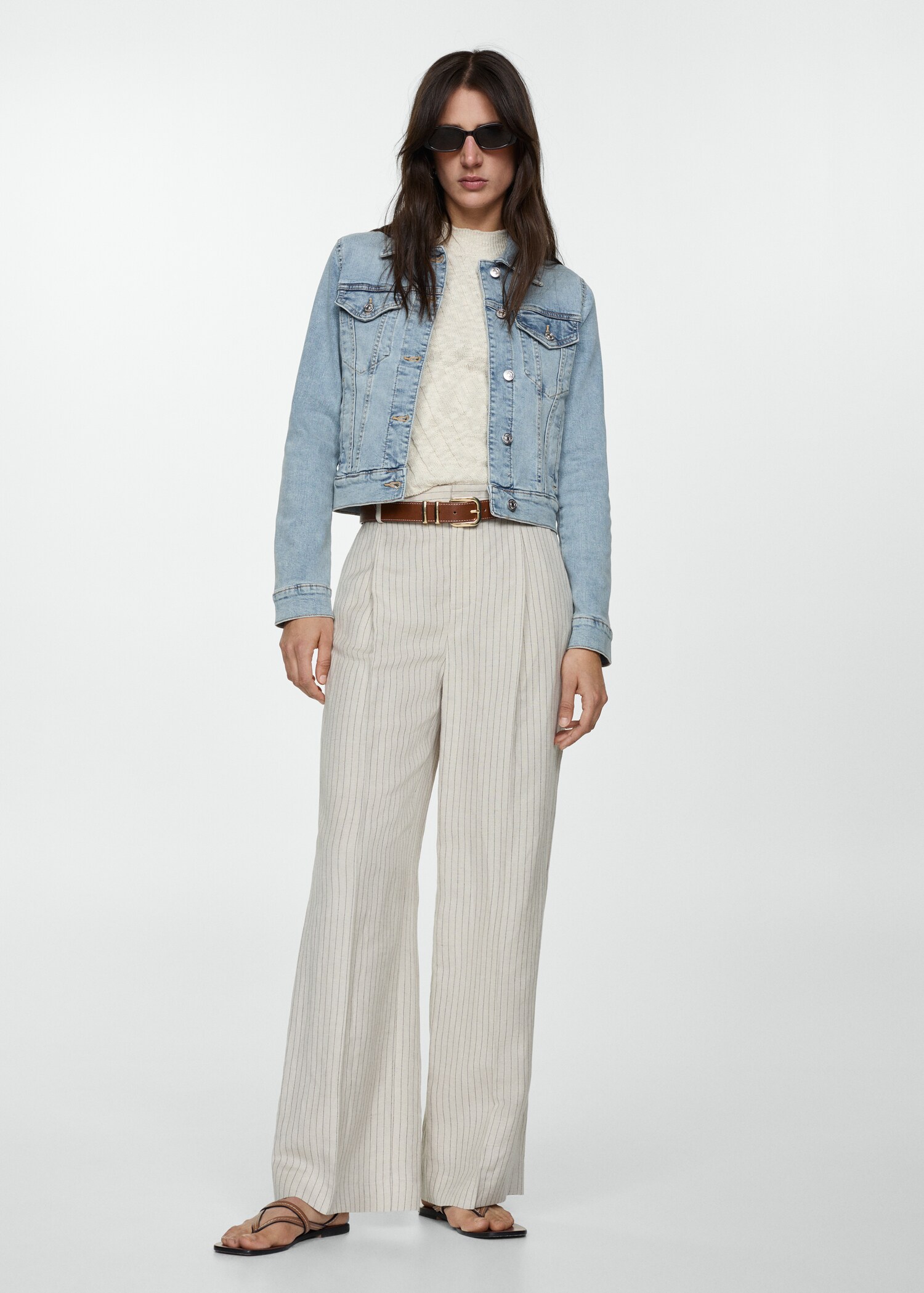 Pocketed denim jacket - General plane