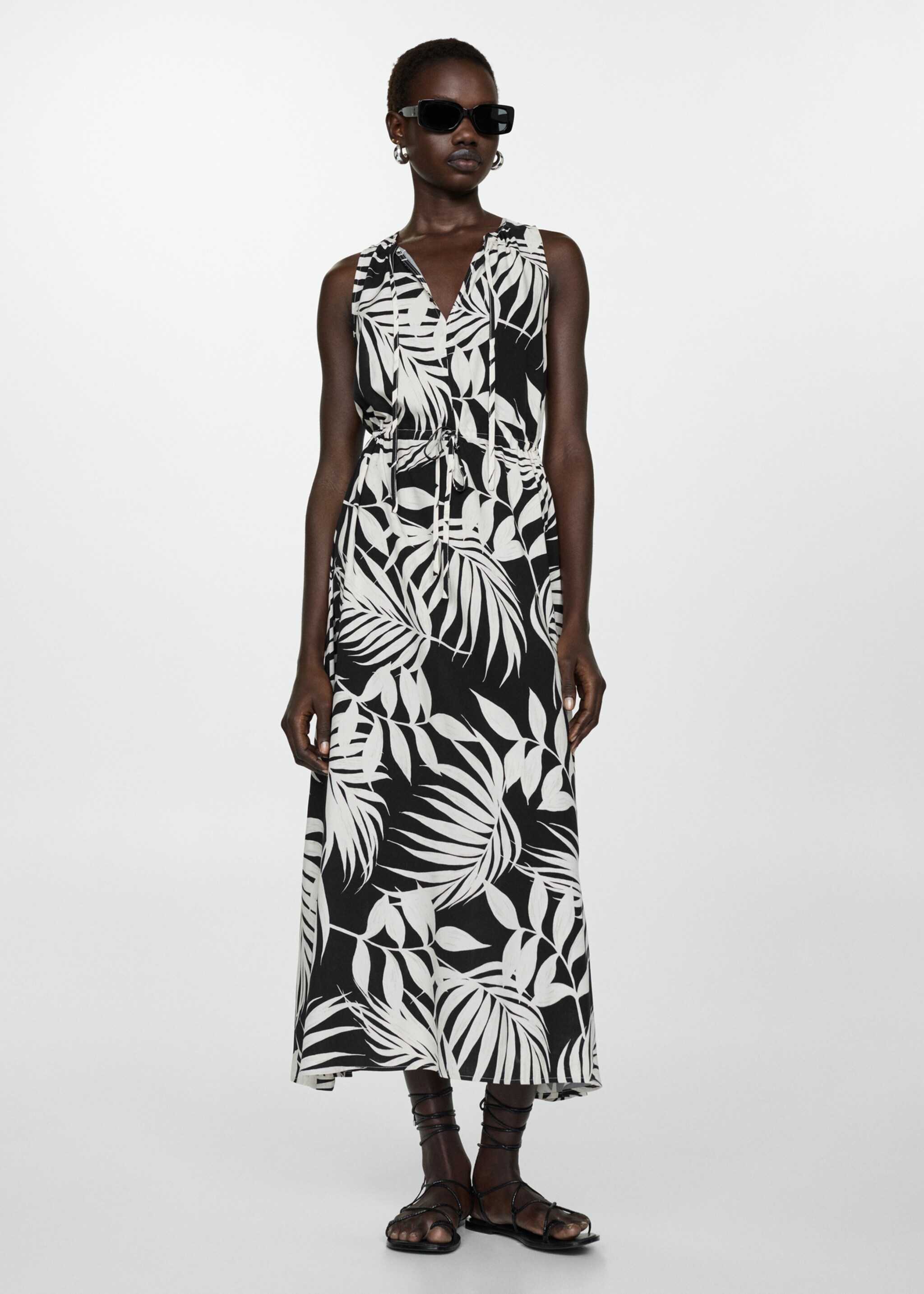 Vestido lazos estampado - Plano general