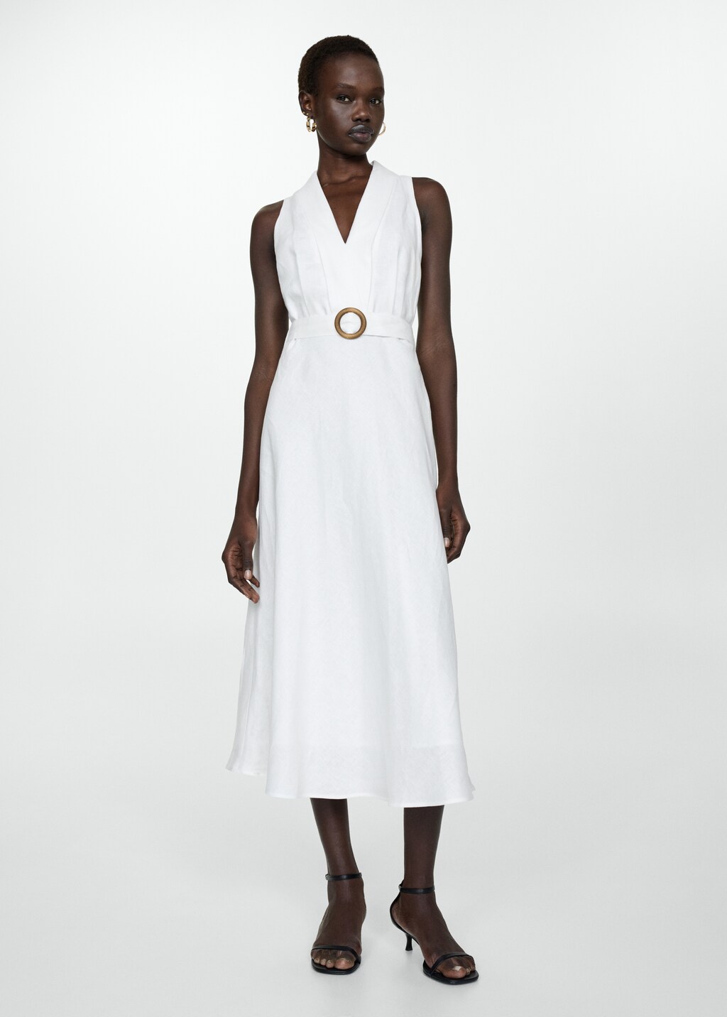 Belt linen dress - Women | MANGO OUTLET USA