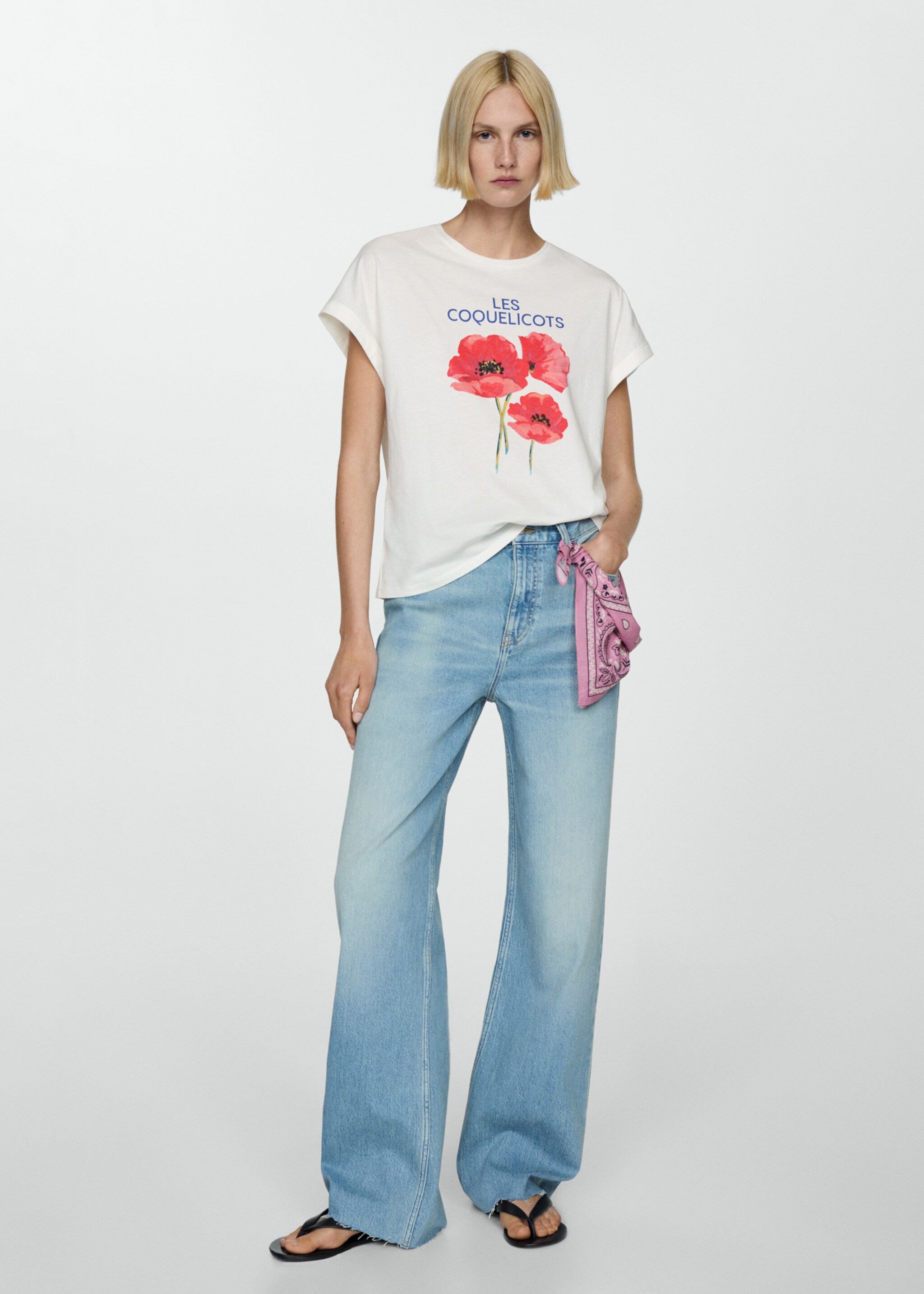 Printed cotton-blend T-shirt - General plane, Off White. Ref: 77010352-00.