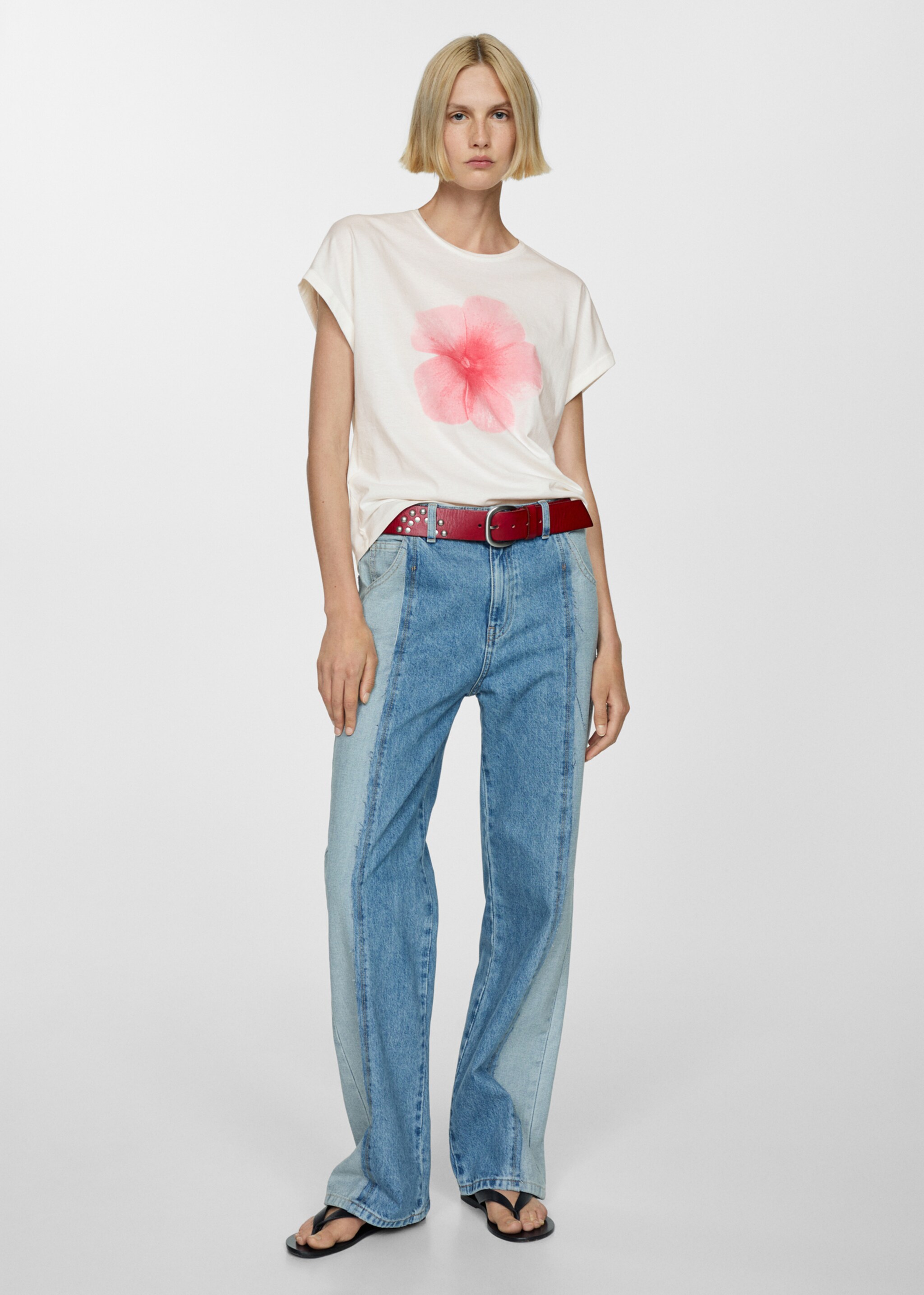 Printed cotton-blend T-shirt - General plane
