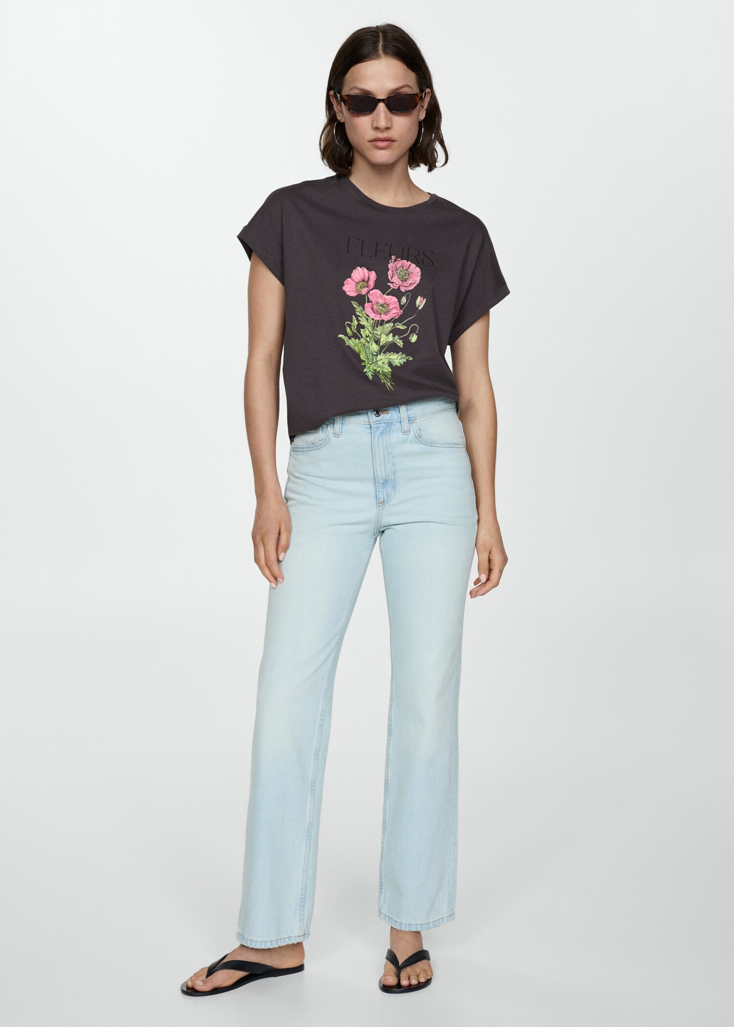 Printed cotton-blend T-shirt - General plane