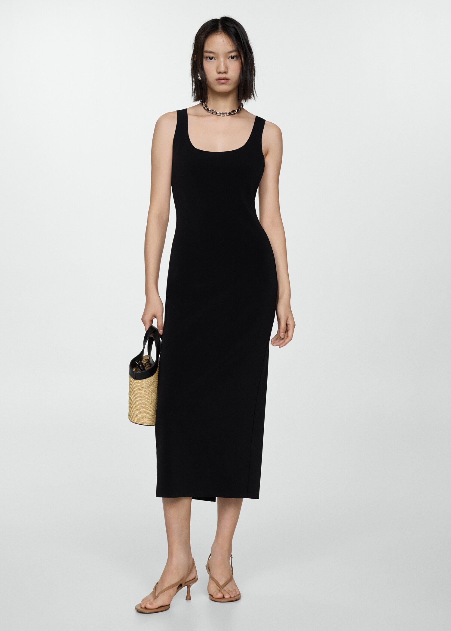 Midi-dress with straps - General plane