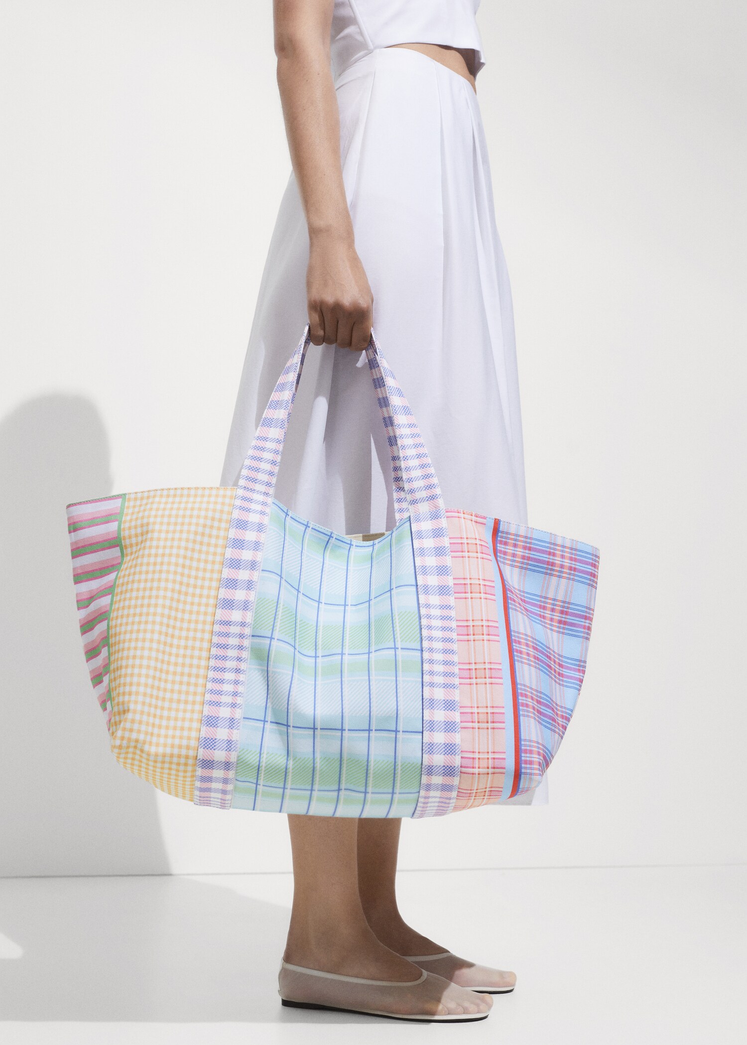 Bolso estampado cuadros - Plano general
