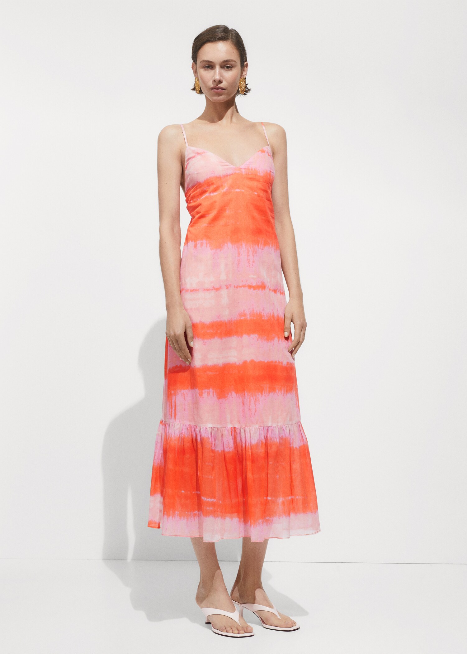 Printed ruffle dress - General plane
