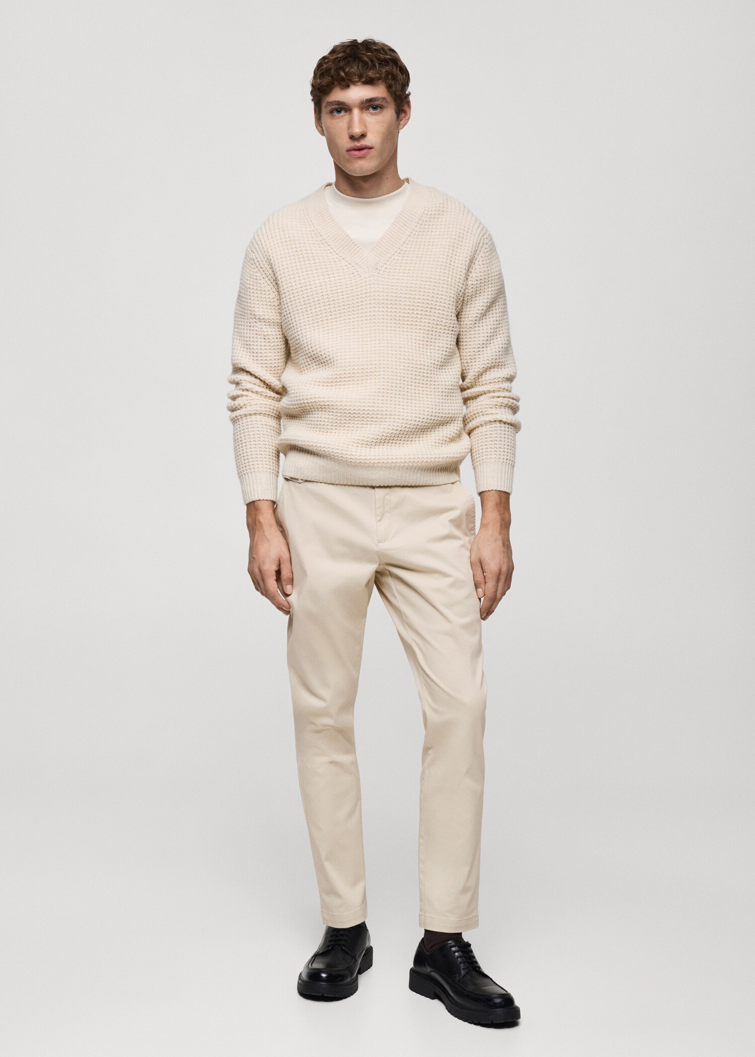 Cotton tapered crop trousers - General plane