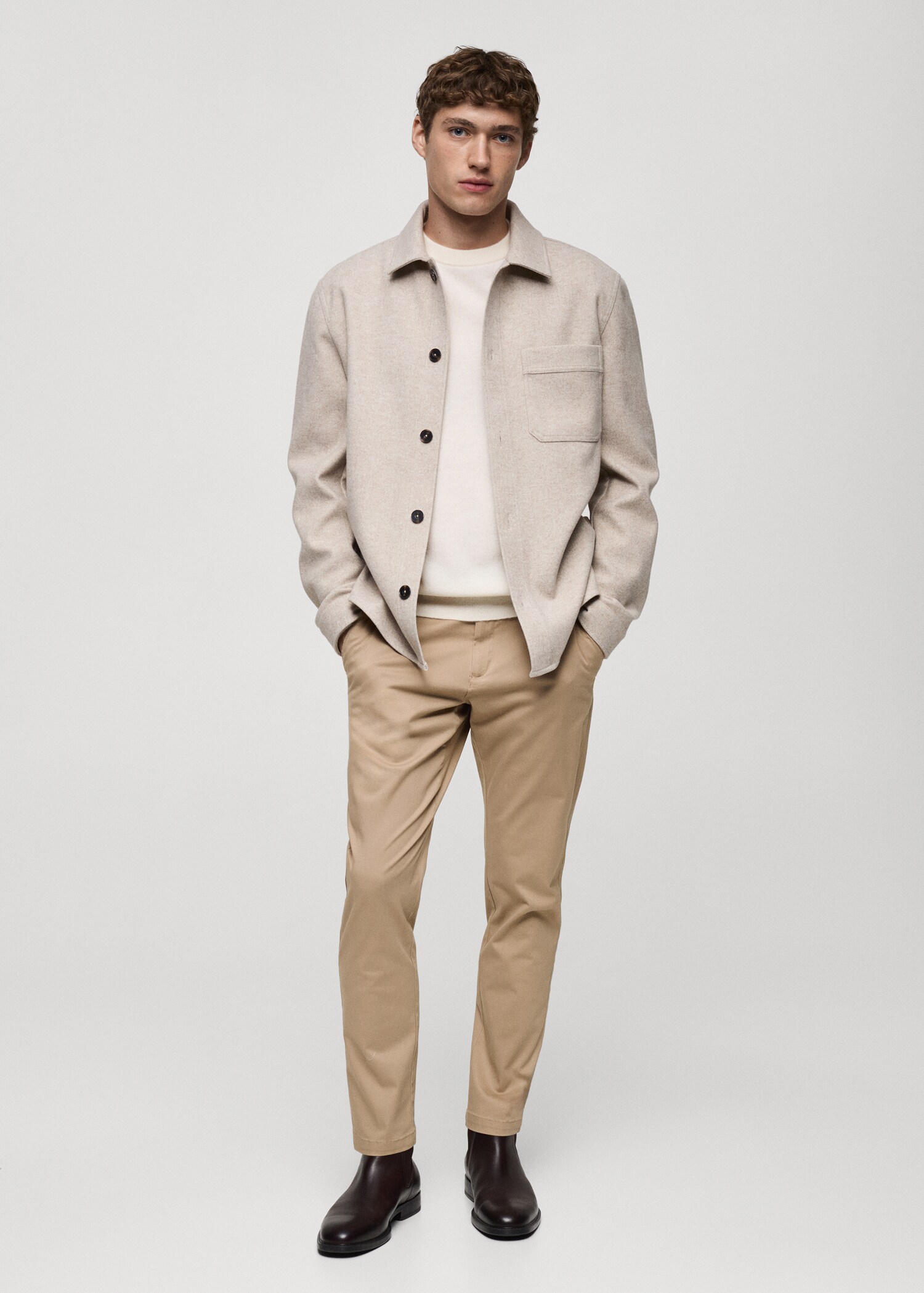 Cotton tapered crop trousers - General plane