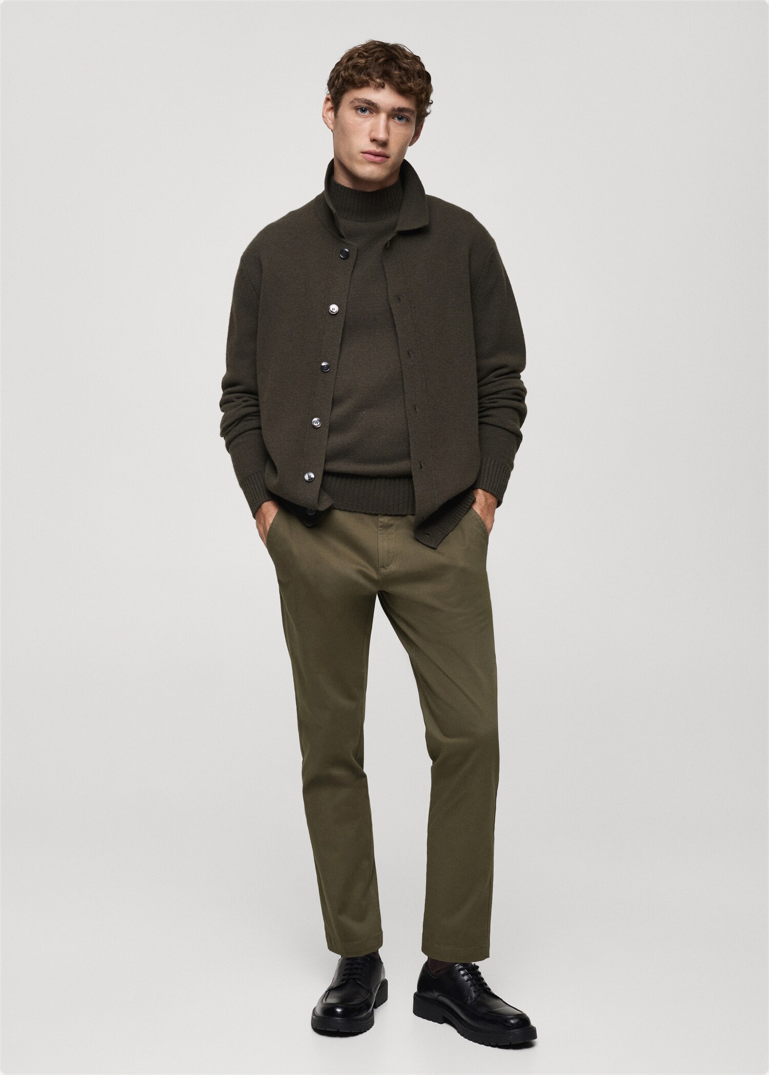 Cotton tapered crop trousers - General plane