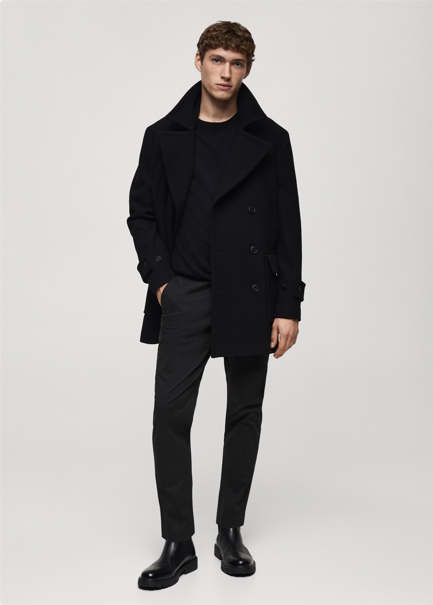 Cotton tapered crop trousers - General plane