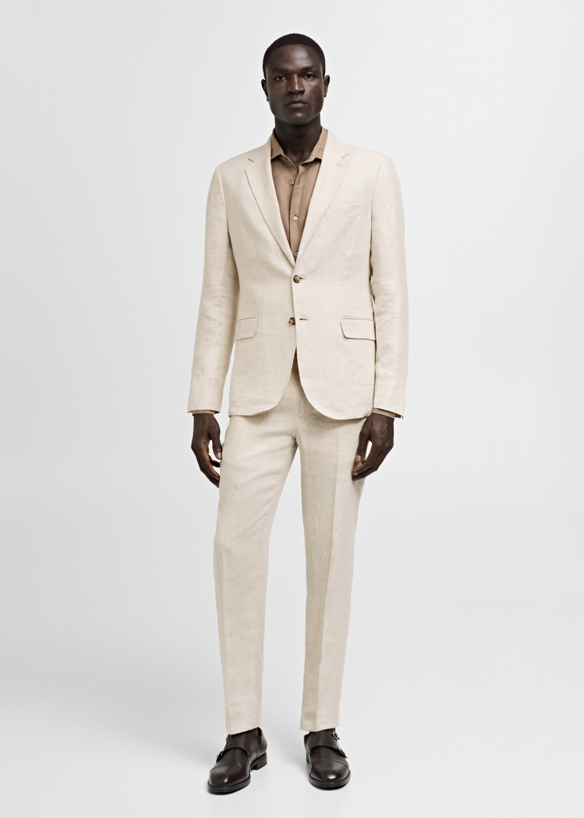Oblekové sako slim fit 100% len - Celkový náhled