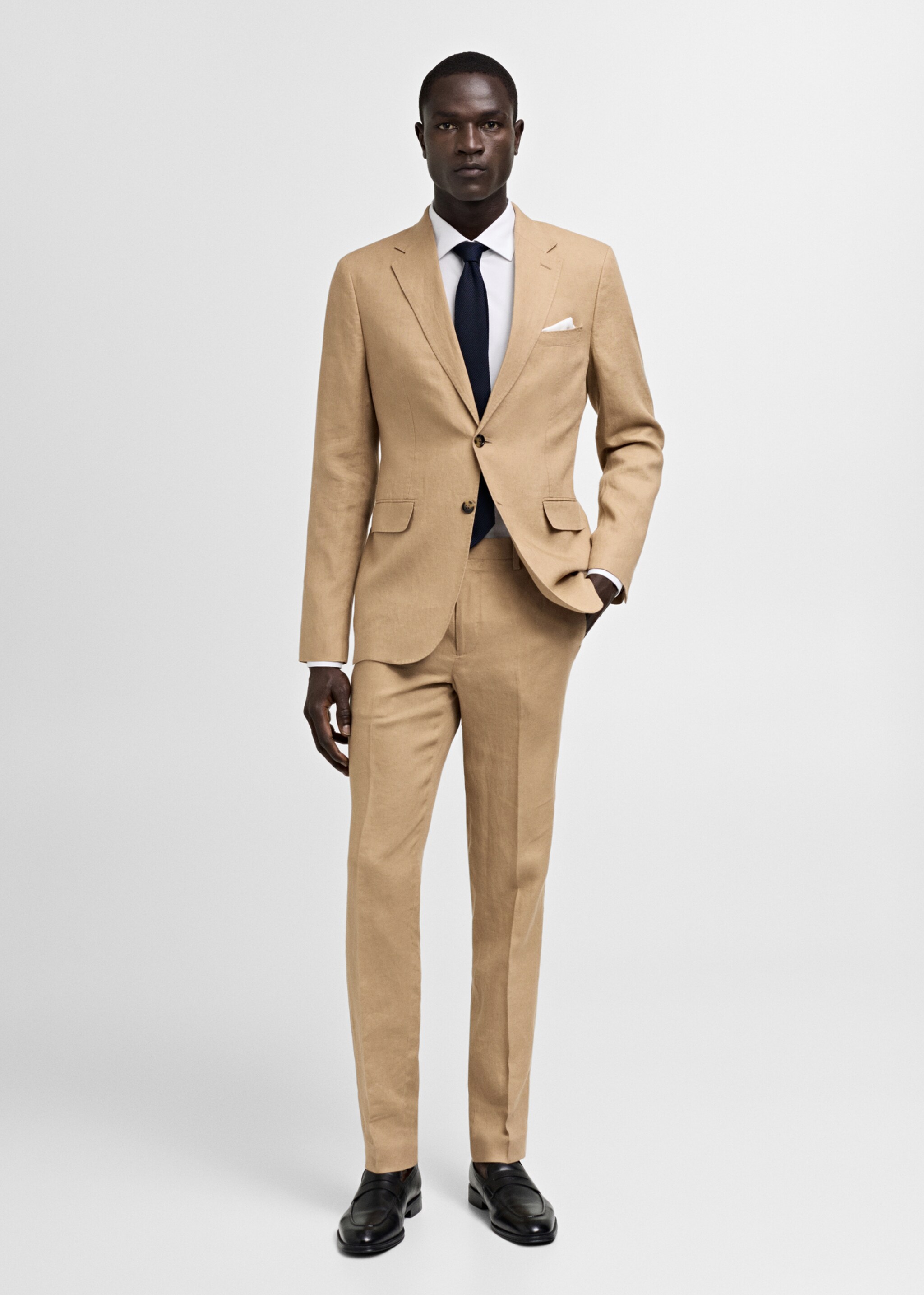 Slim fit sako za odijelo od 100 % lana - Opći prikaz