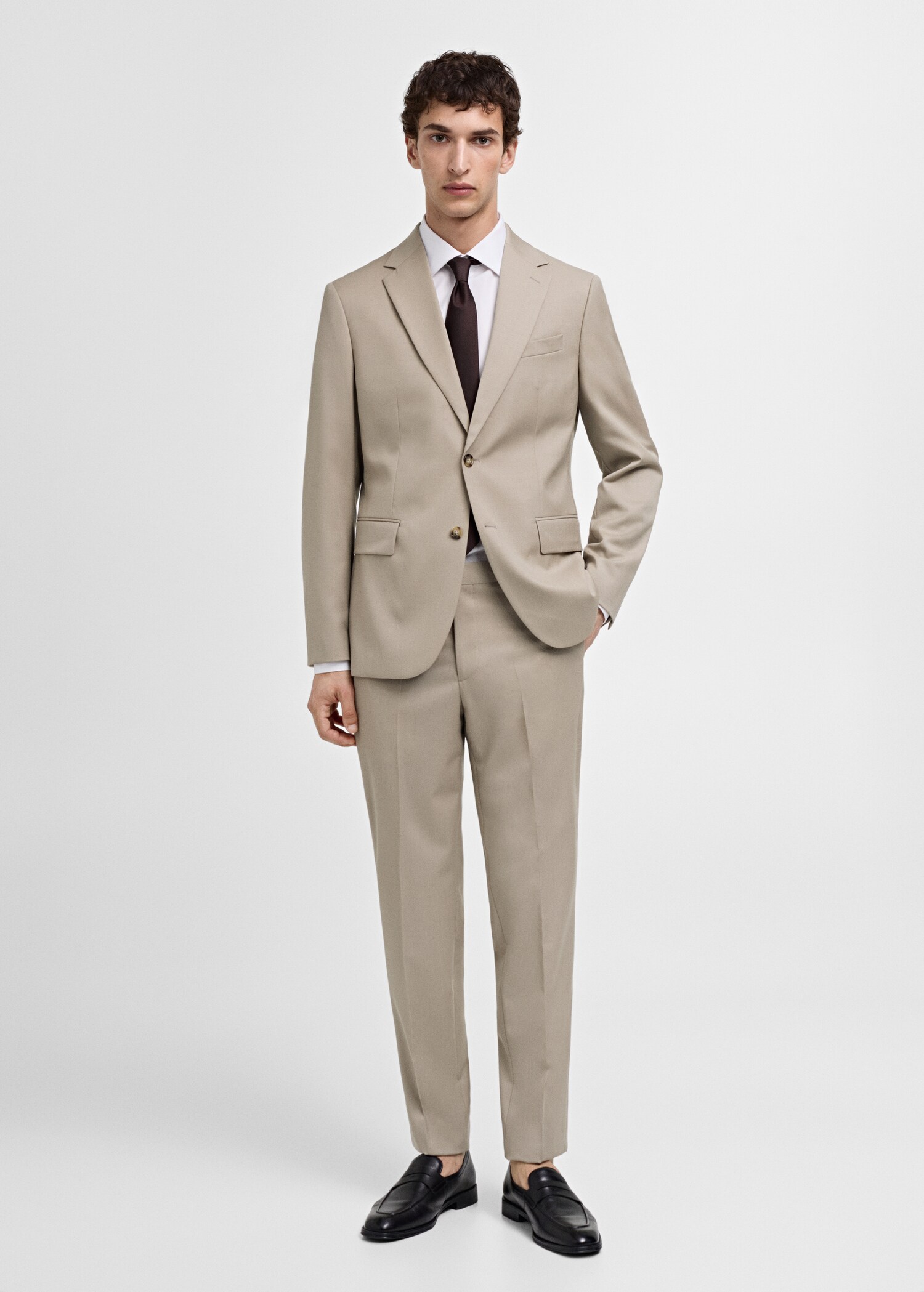 Slim-fit colbert 100% scheerwol - Overzichtstekening