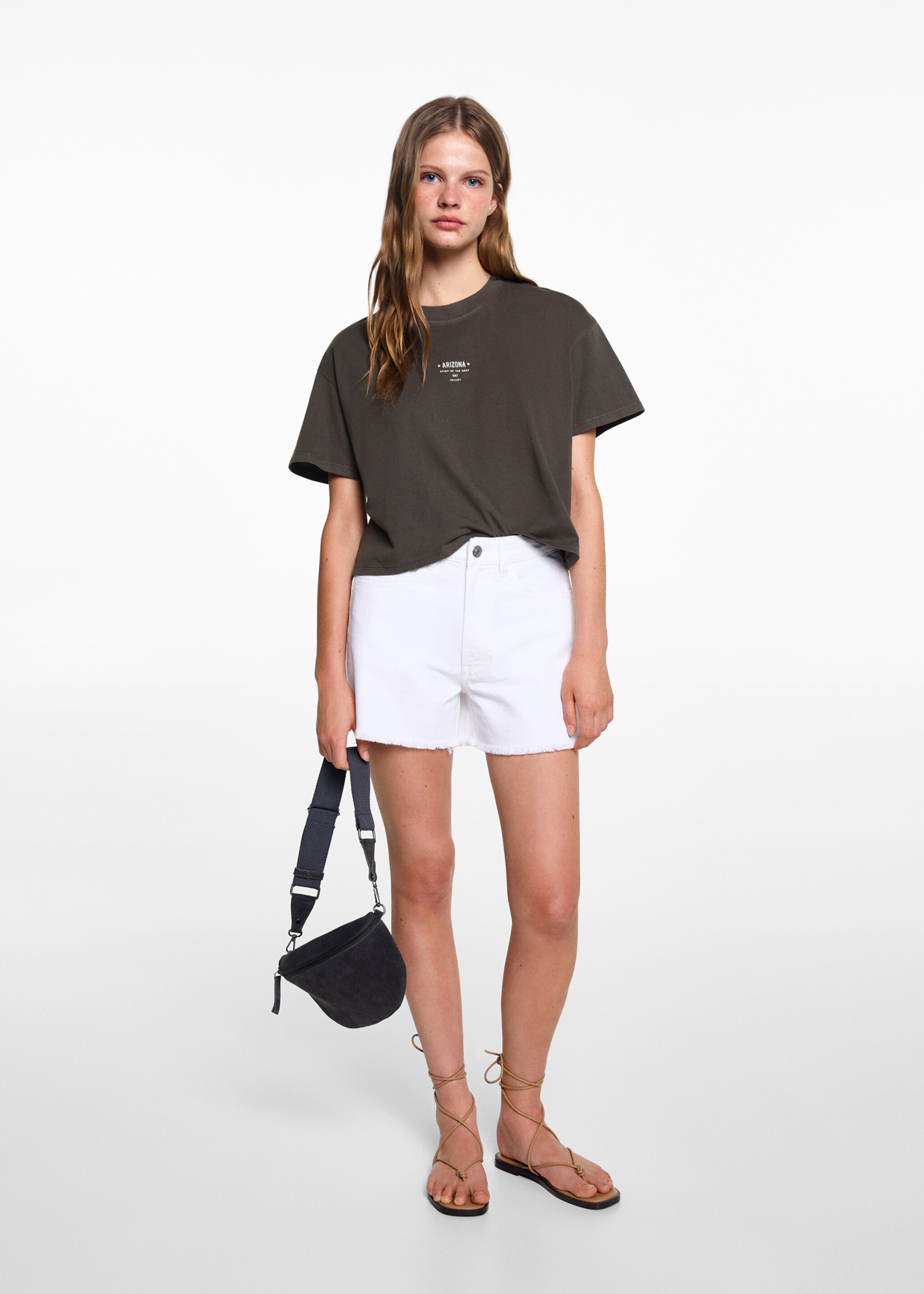 Printed cropped t-shirt - General plane