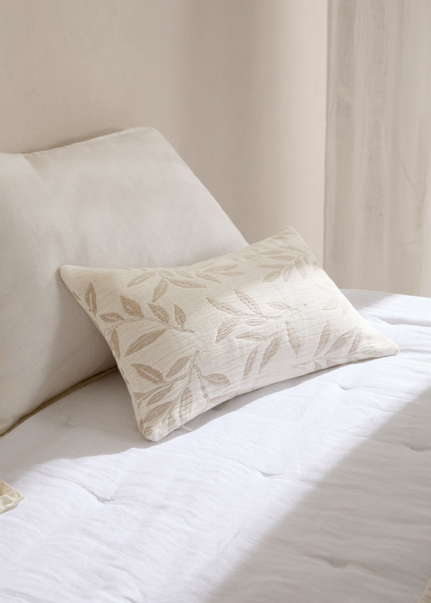 100% cotton floral-print cushion cover 30x50cm - General plane