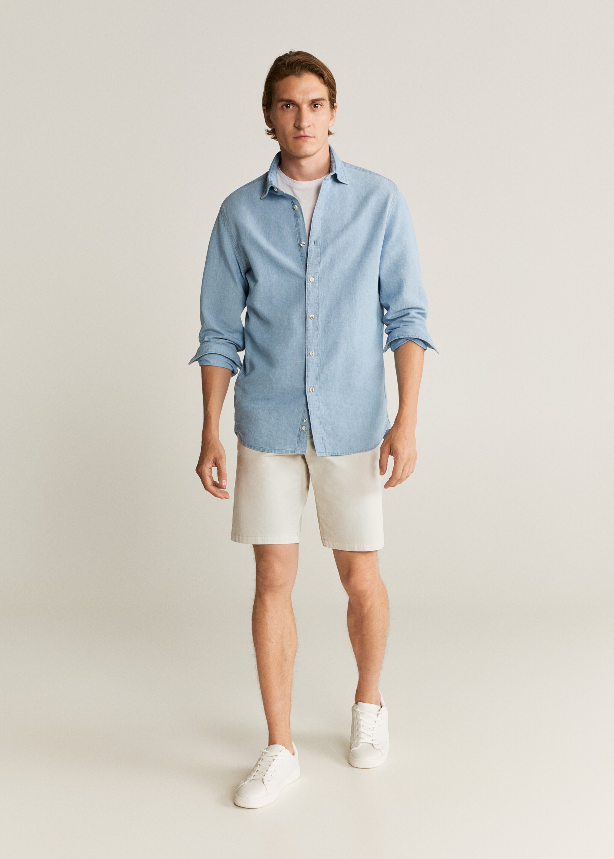 Bavlněné bermudy chino slim fit - Celkový náhled