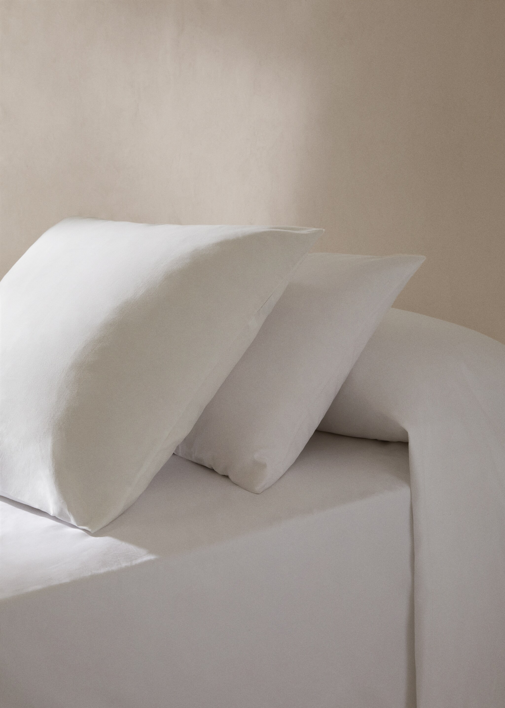 Cotton percale pillow case 60x60cm - General plane, White. Ref: 77011014-00.
