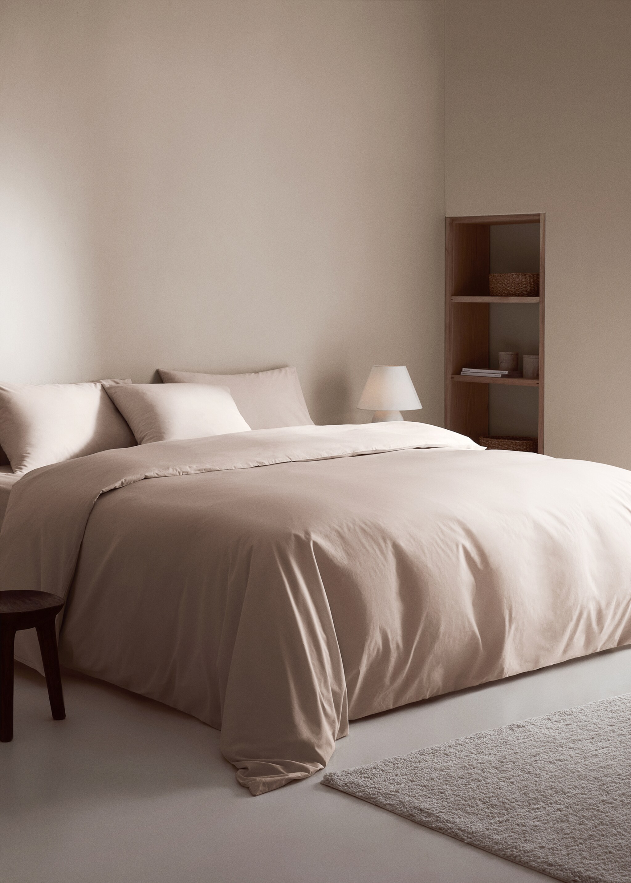 Cotton duvet cover for 150/160cm bed - General plane, Beige. Ref: 77011020-00.