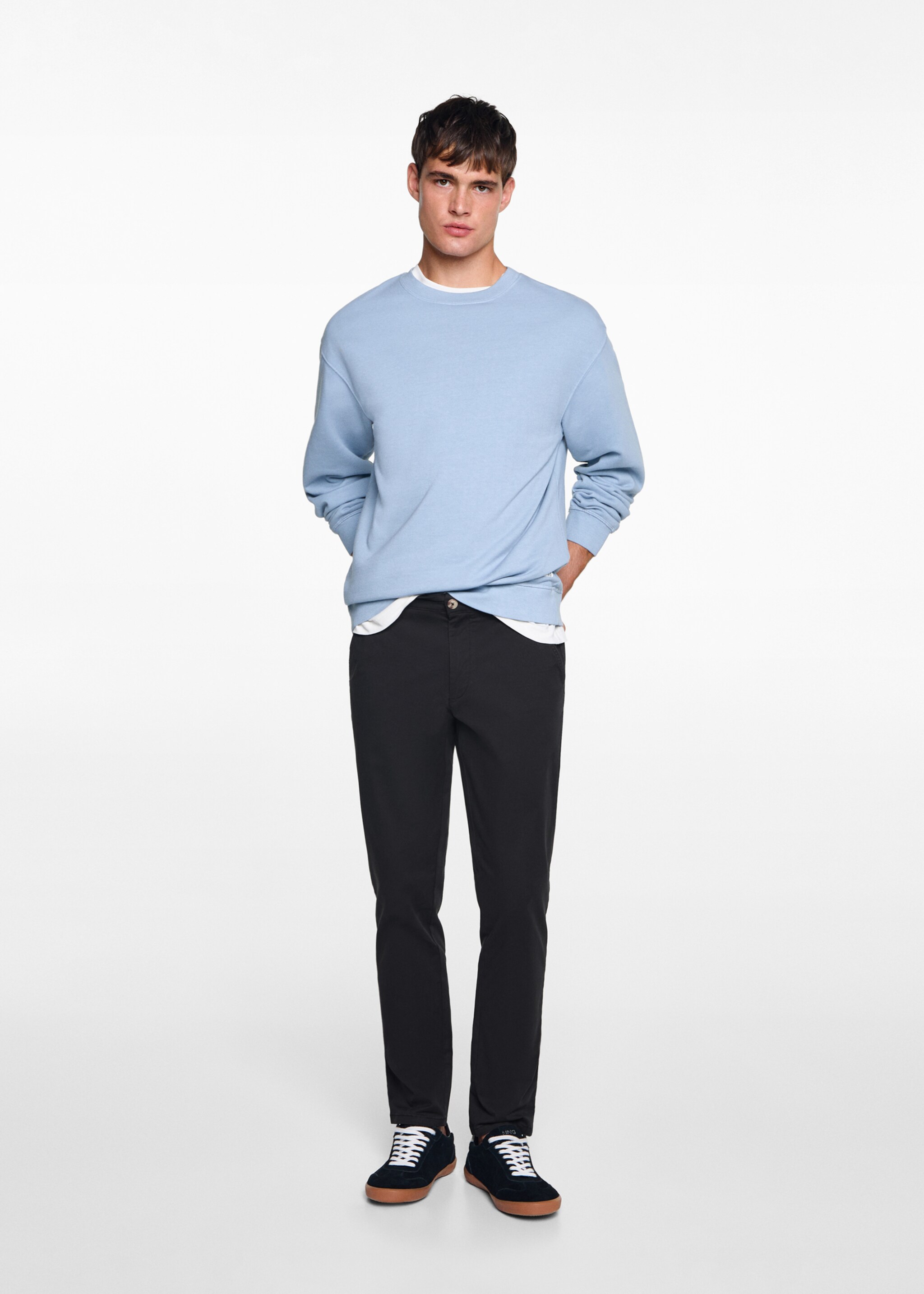 Pantalons xinesos cotó - Pla general, Negre. Ref: 77011510-00.