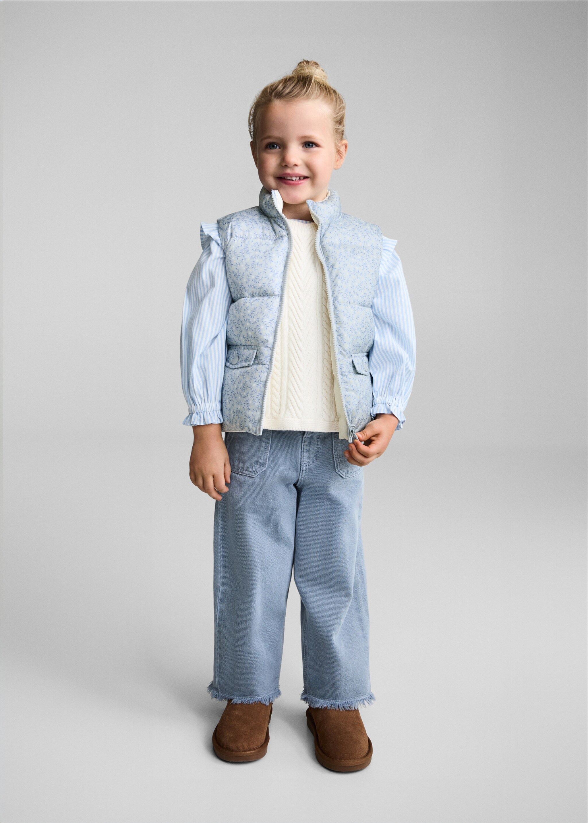 Reversible quilted gilet - General plane, Sky Blue. Ref: 77013271-00.